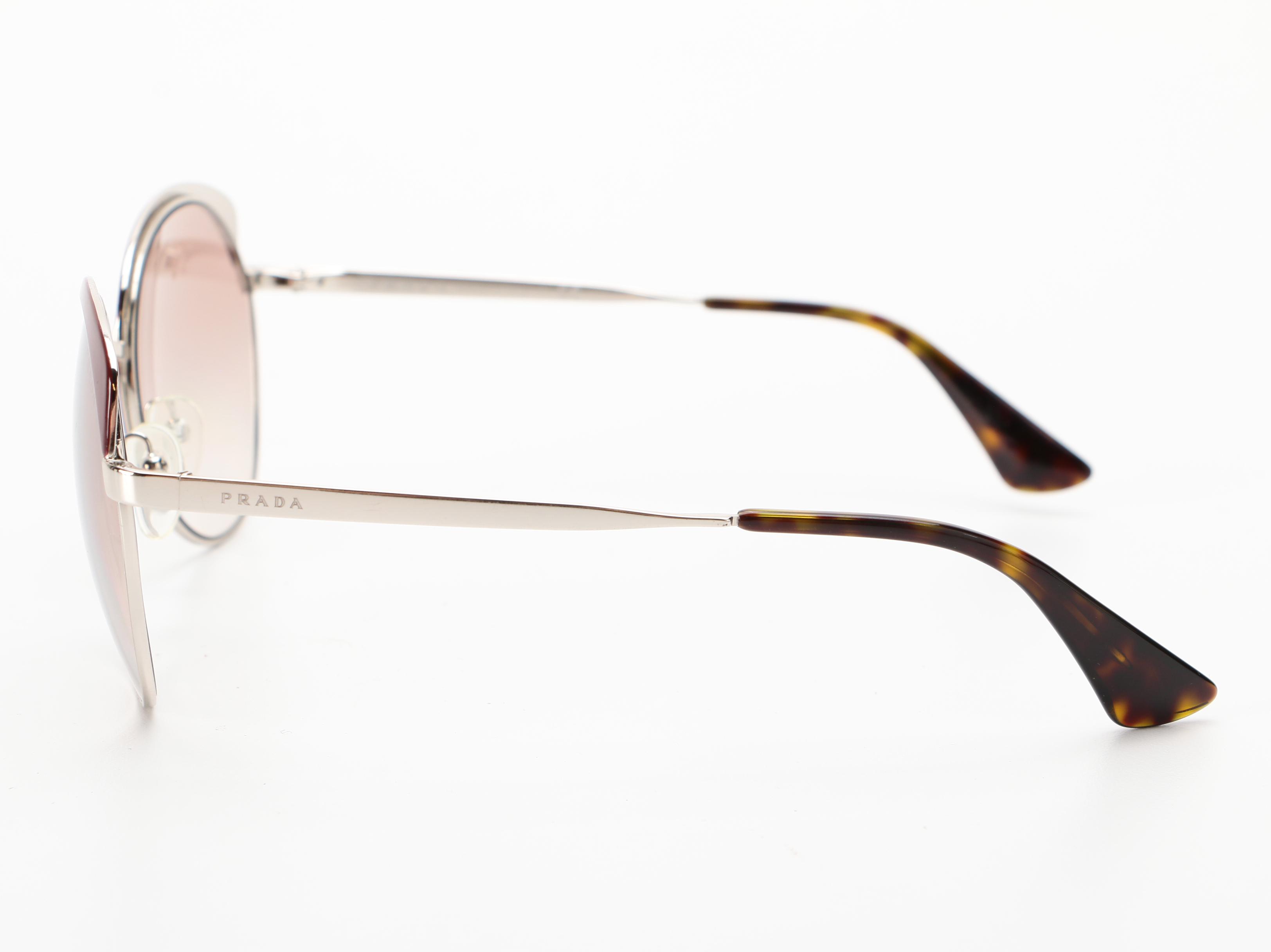 Prada SPR 54S Round Butterfly Frame in Burgundy and Tortoise Acetate Accents