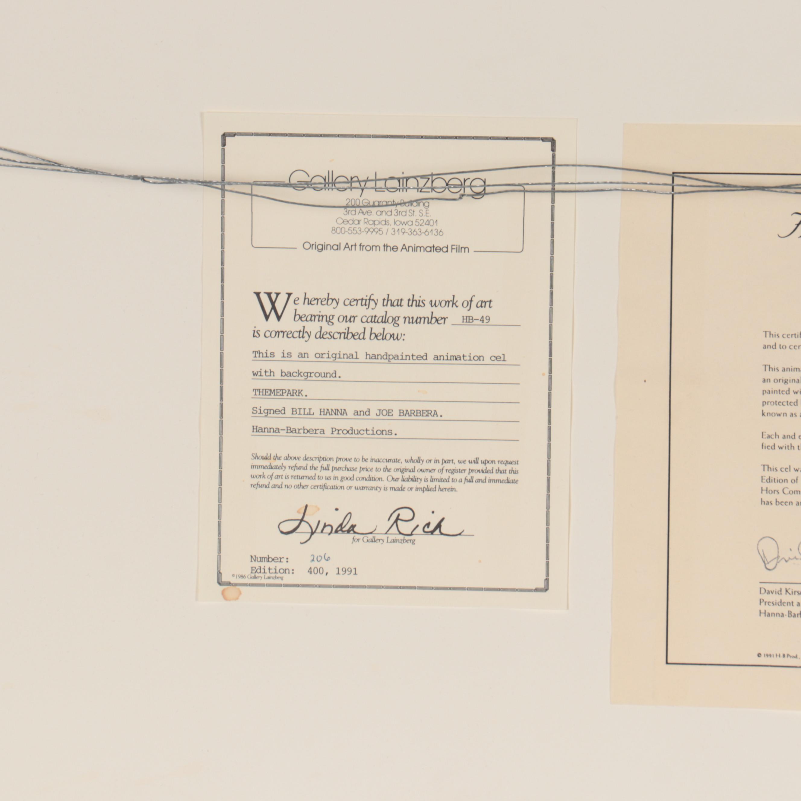 Hanna-Barbera Animation Cel "Theme Park"