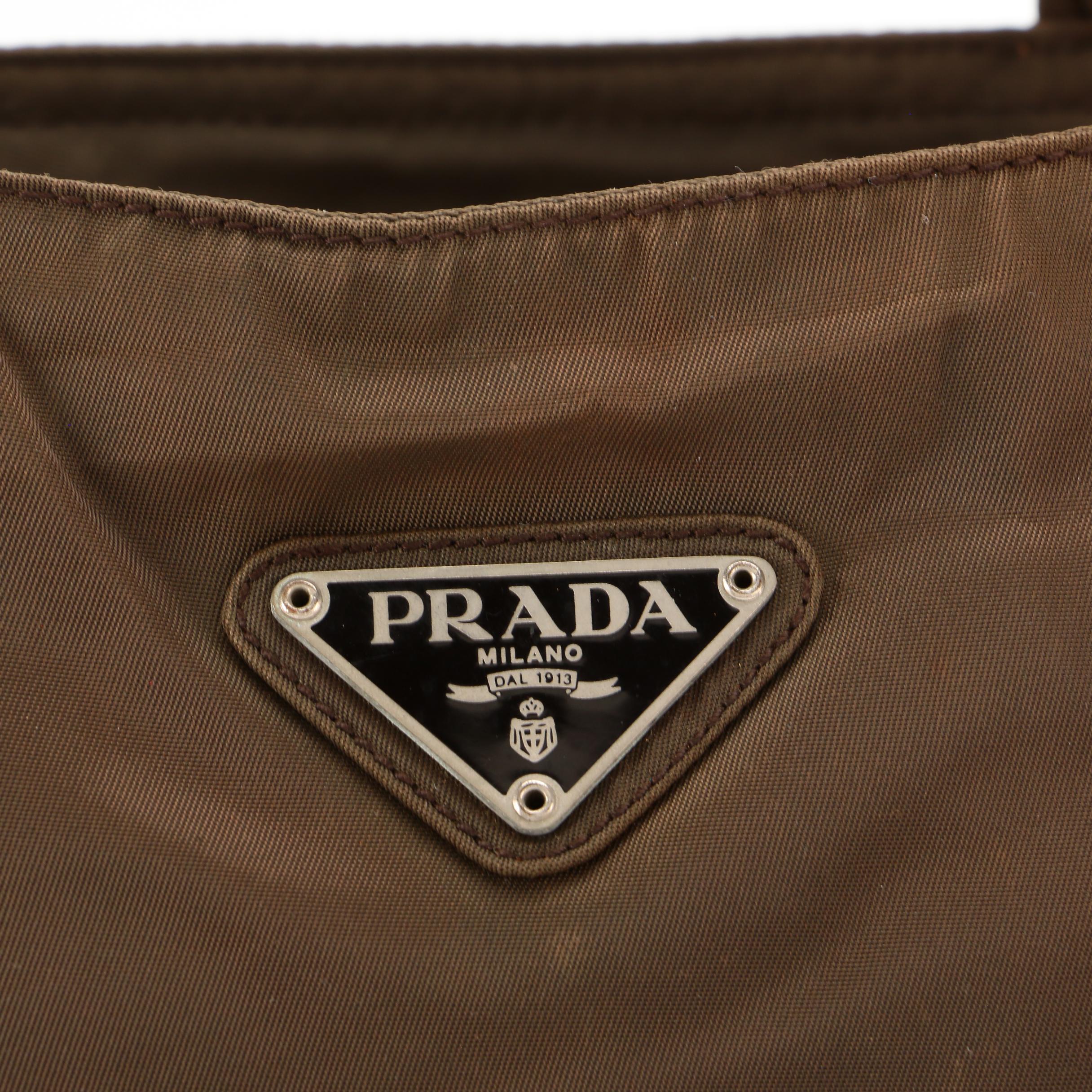 Prada City Tote Shoulder Bag in Brown Nylon