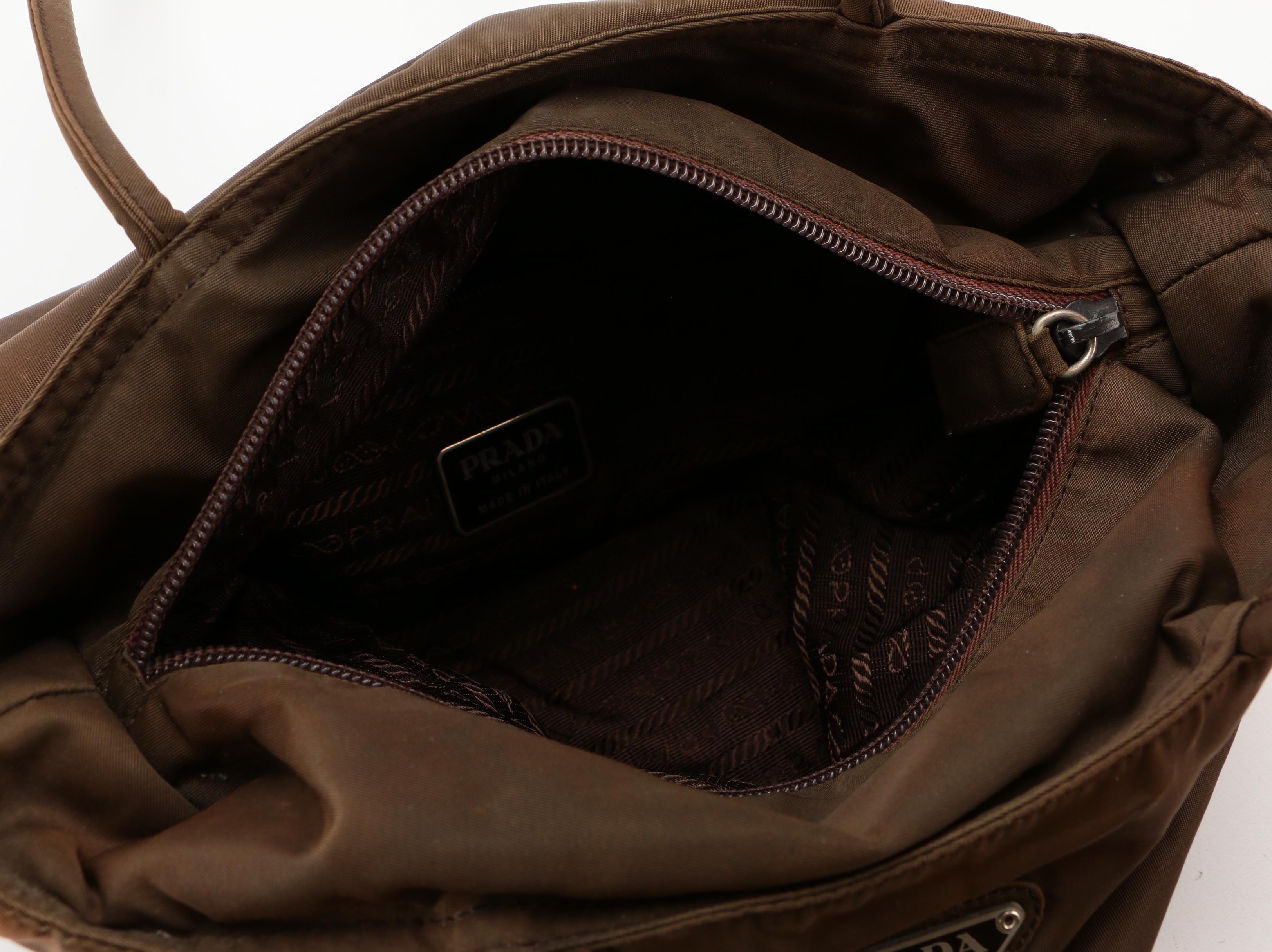 Prada City Tote Shoulder Bag in Brown Nylon