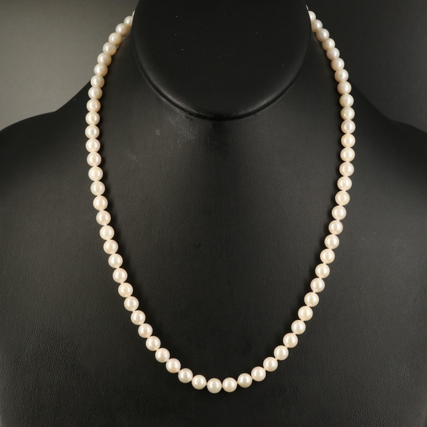 Pearl Necklace with 14K Clasp