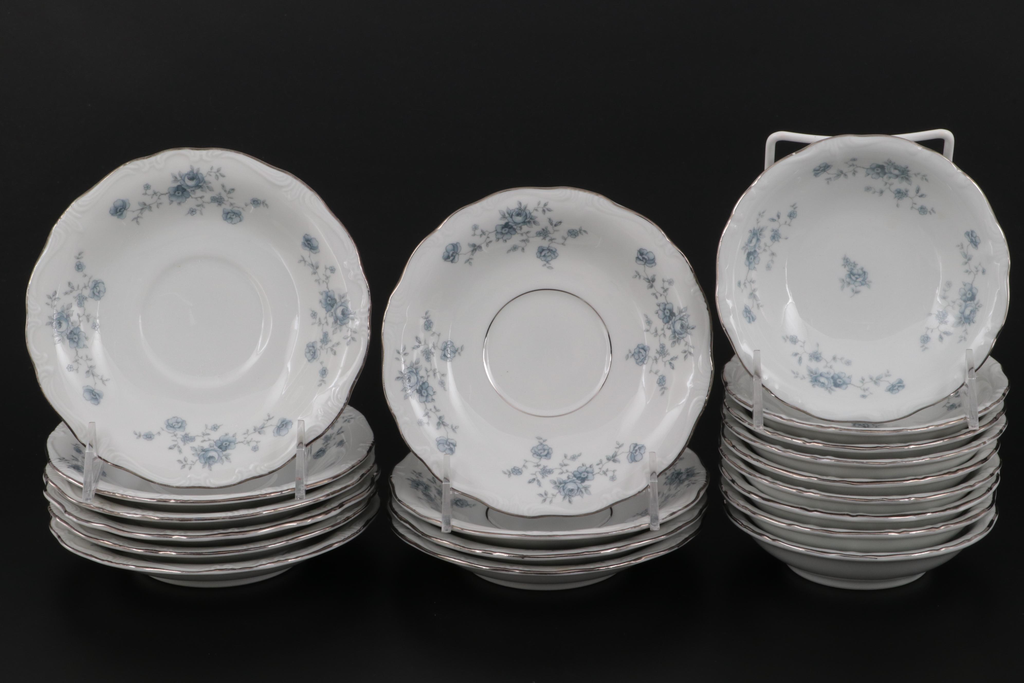 Johann Haviland "Blue Garland" Porcelain Dinnerware, Mid to Late 20th Century