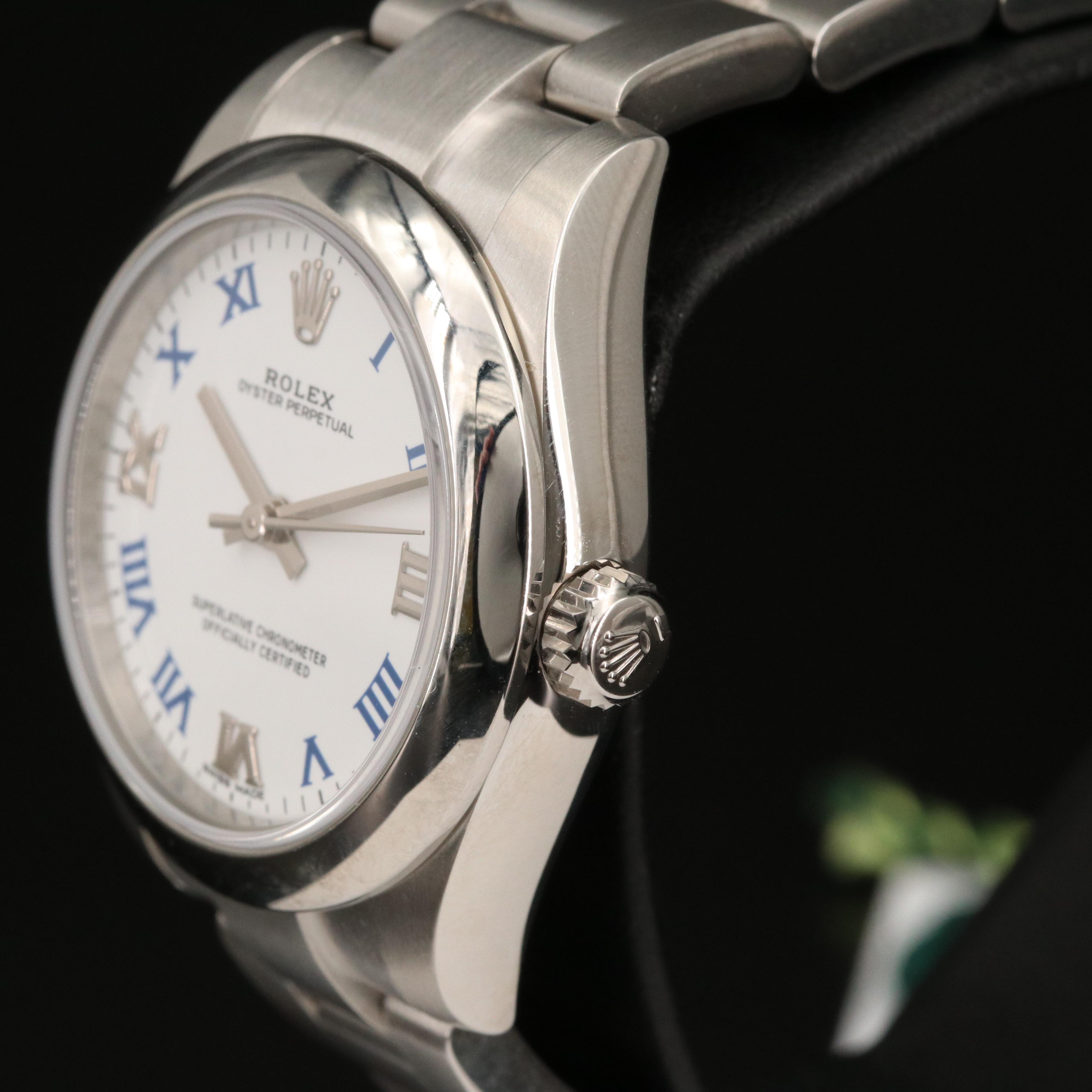 Rolex Oyster Perpetual Mid Size Stainless Steel Watch