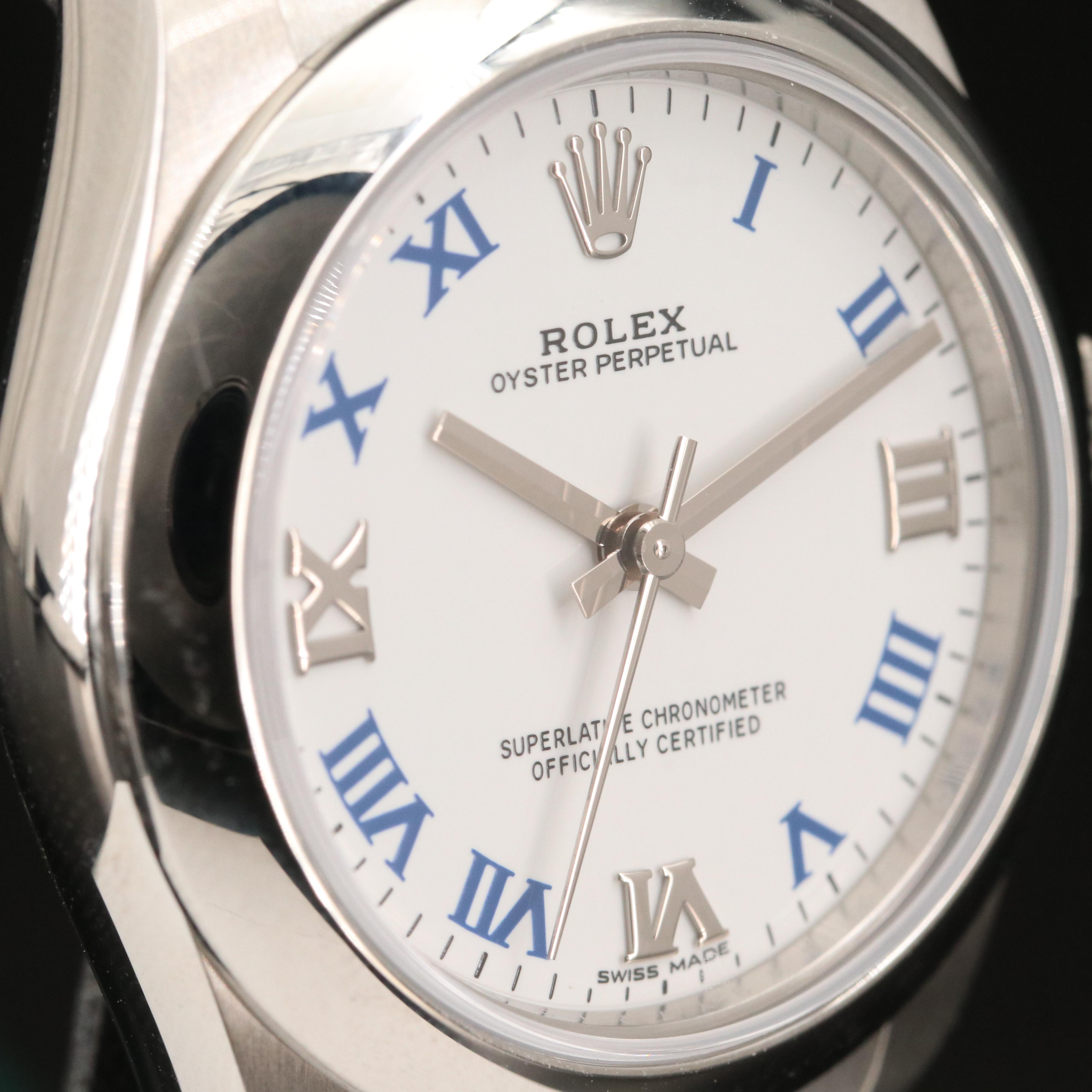 Rolex Oyster Perpetual Mid Size Stainless Steel Watch