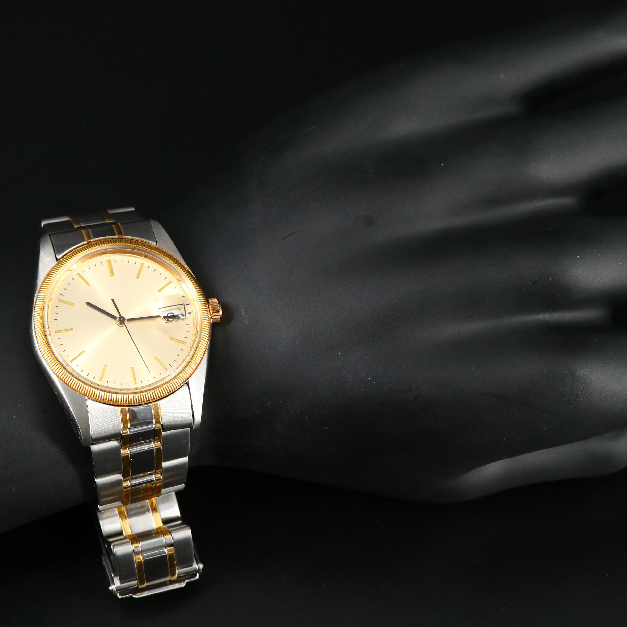 Two Tone Hamilton Masterpiece with Date Quartz Watch