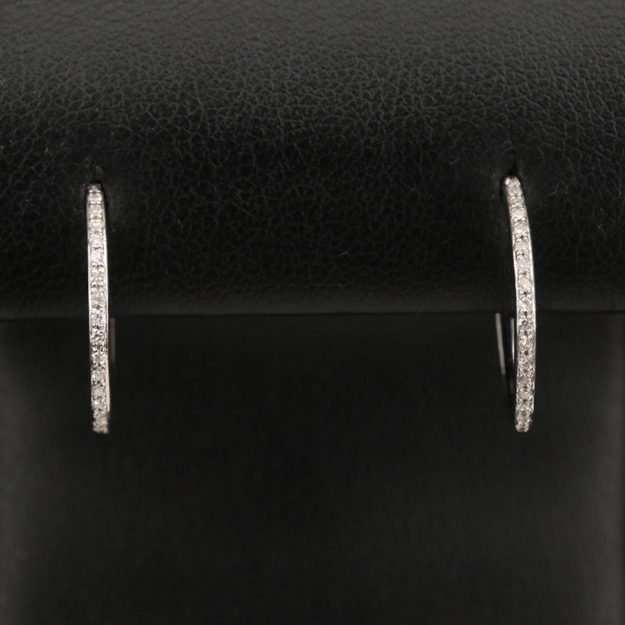 EFFY 14K WHITE GOLD DIAMOND EARRINGS