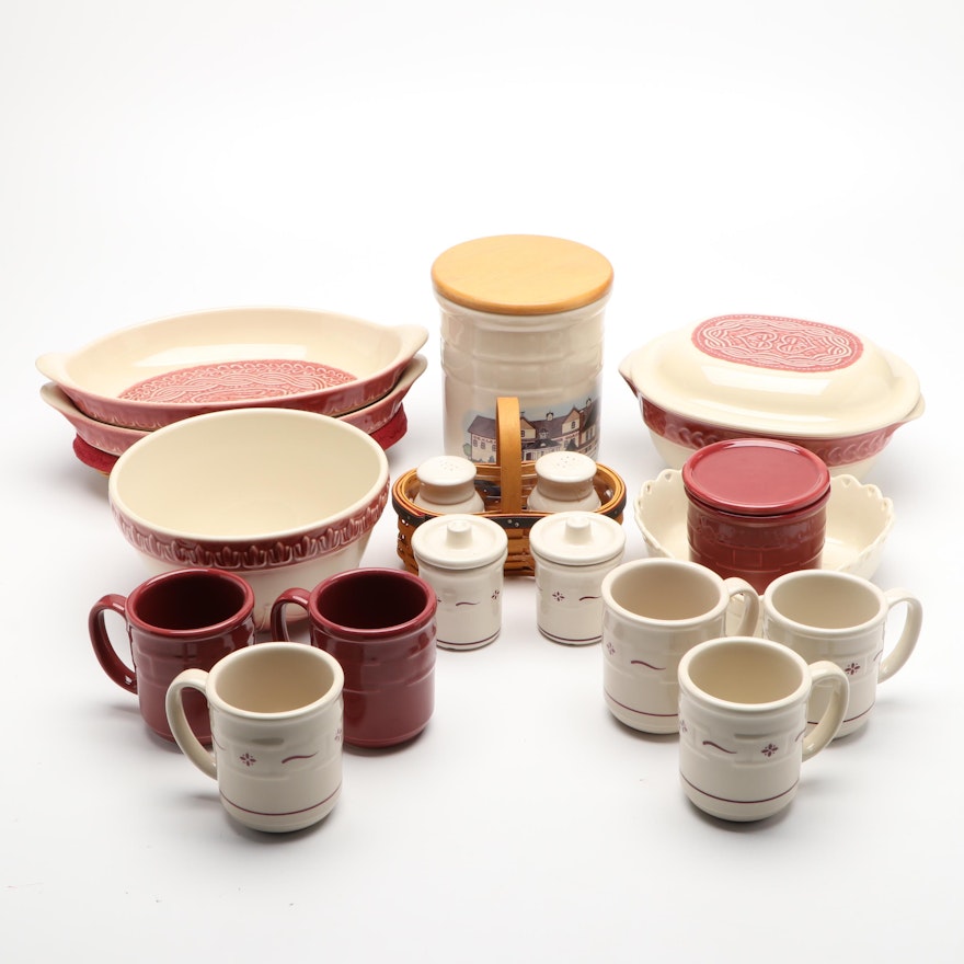 Longaberger Pottery Ceramic Tableware and Mugs