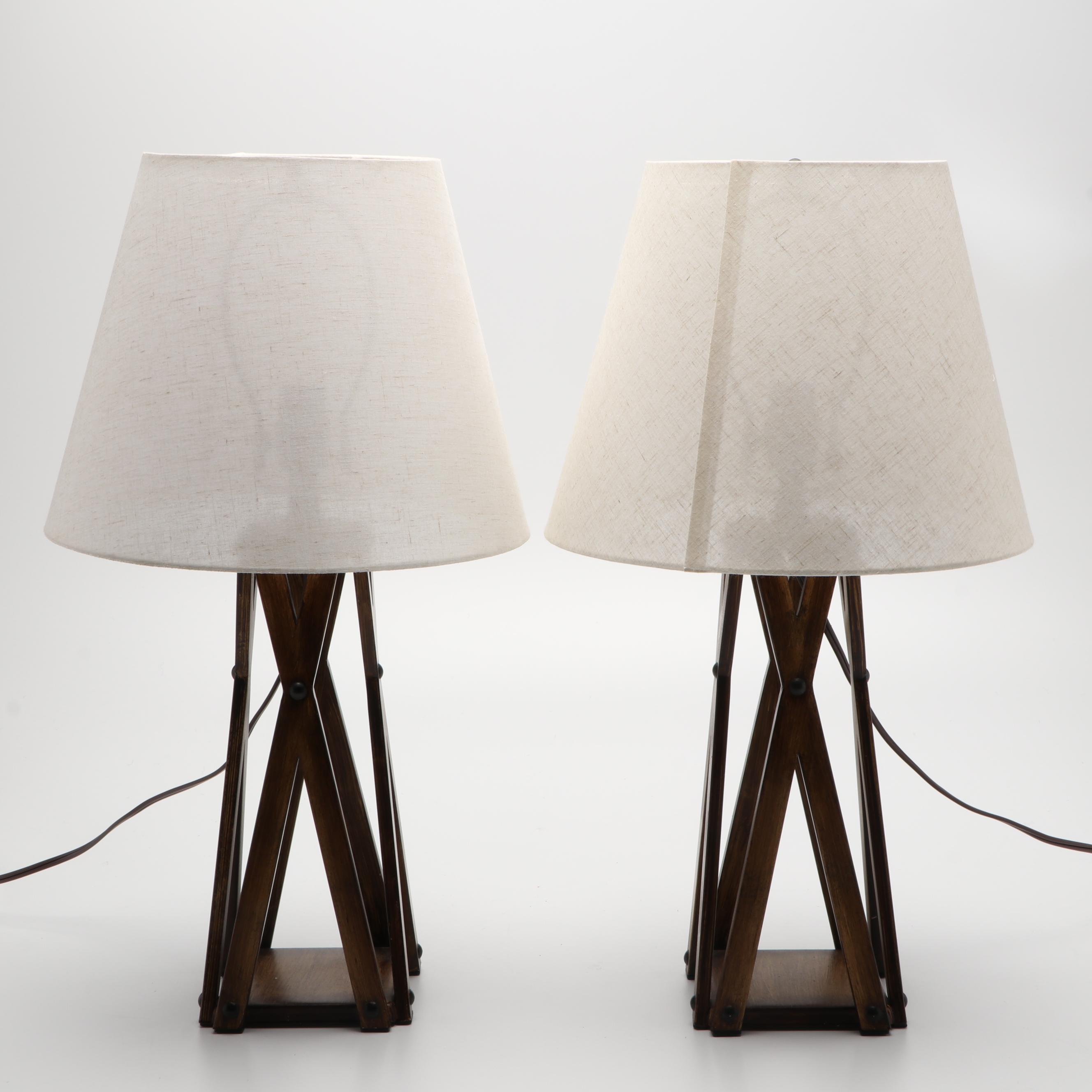 Howin Faux Wood Metal Table Lamps