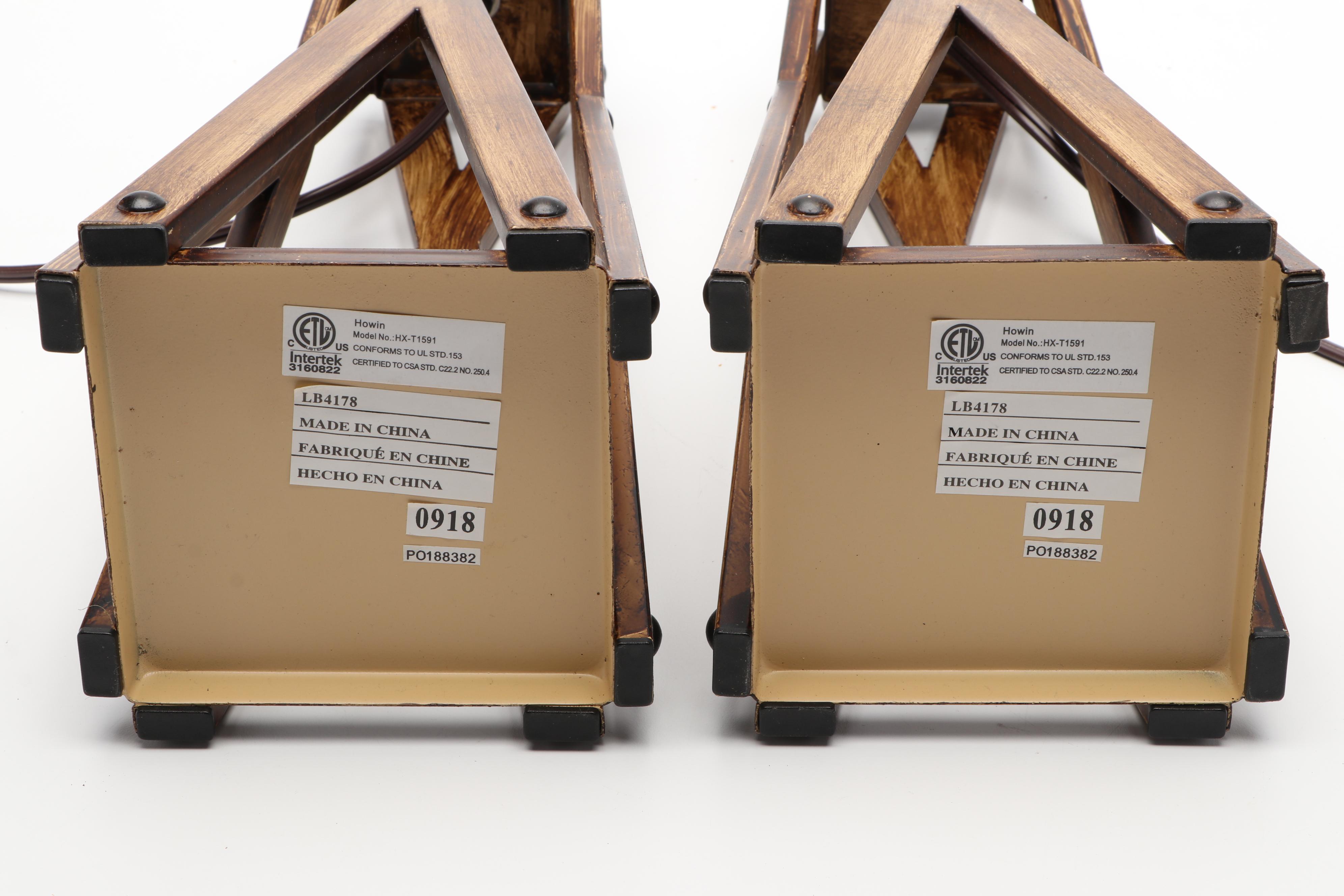 Howin Faux Wood Metal Table Lamps