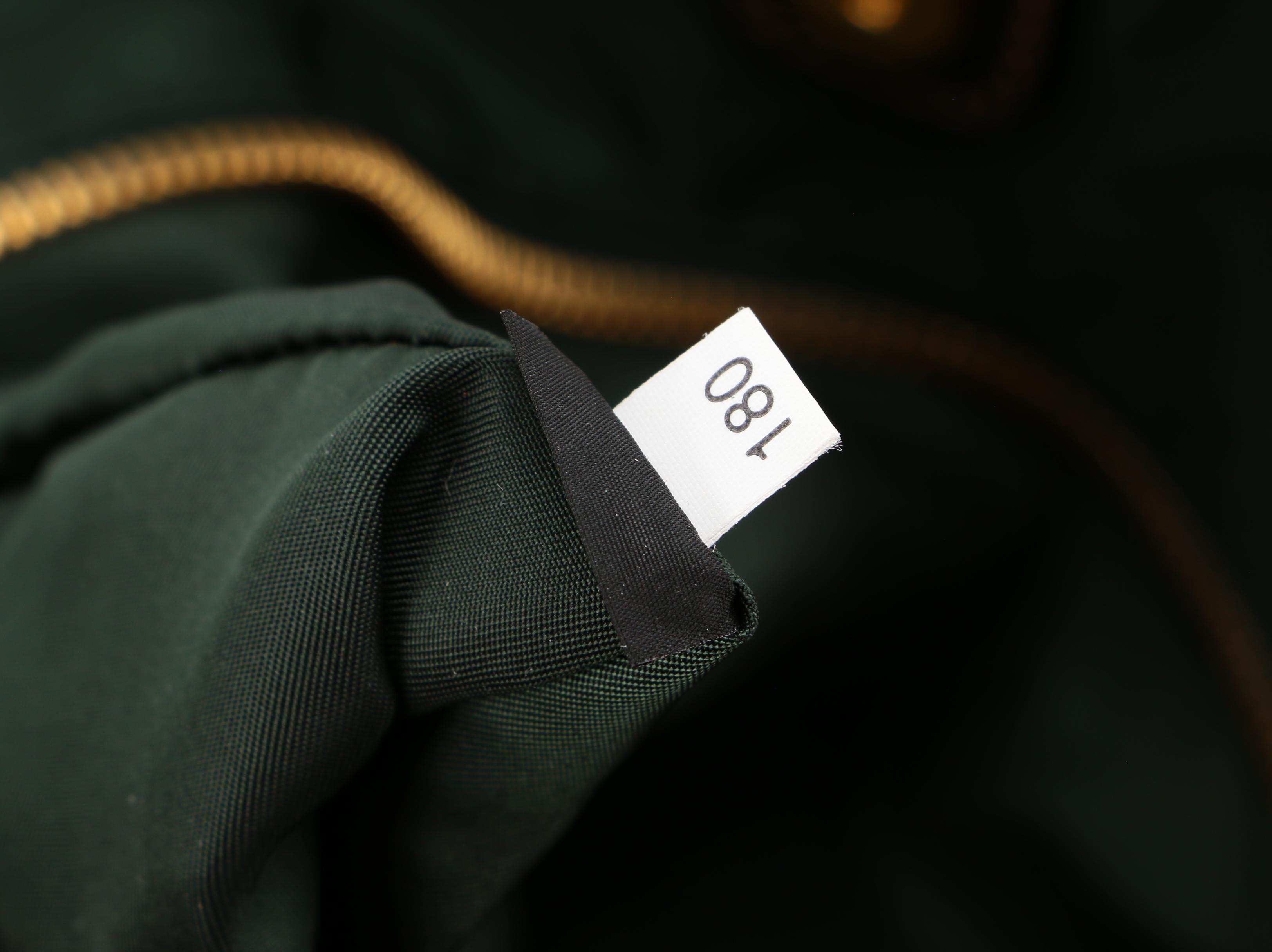 Prada Green Tessuto Nylon Tote with Brown Saffiano Leather Trim