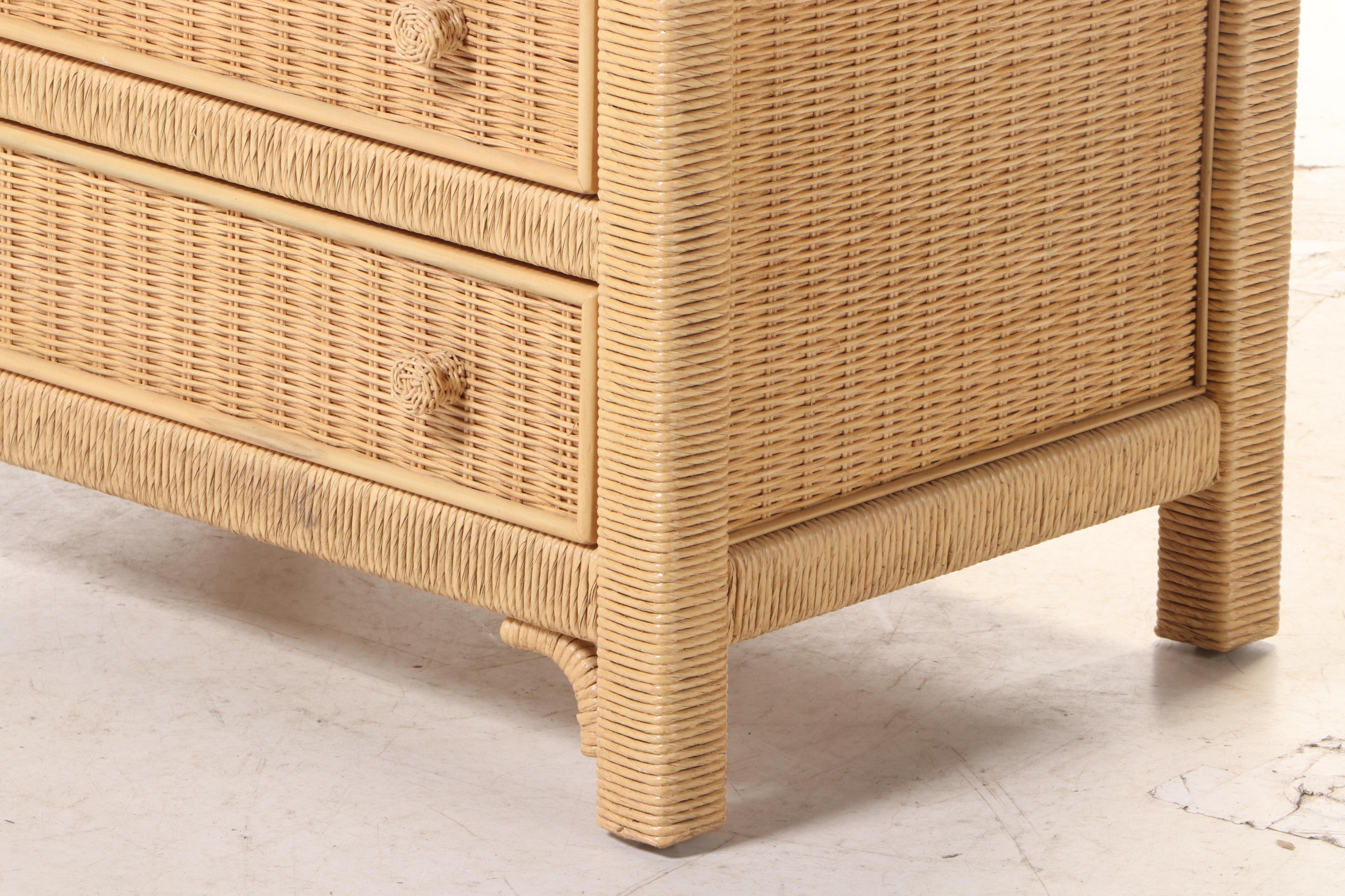 Henry Link for Lexington Wicker Three-Drawer Étagère, Late 20th Century