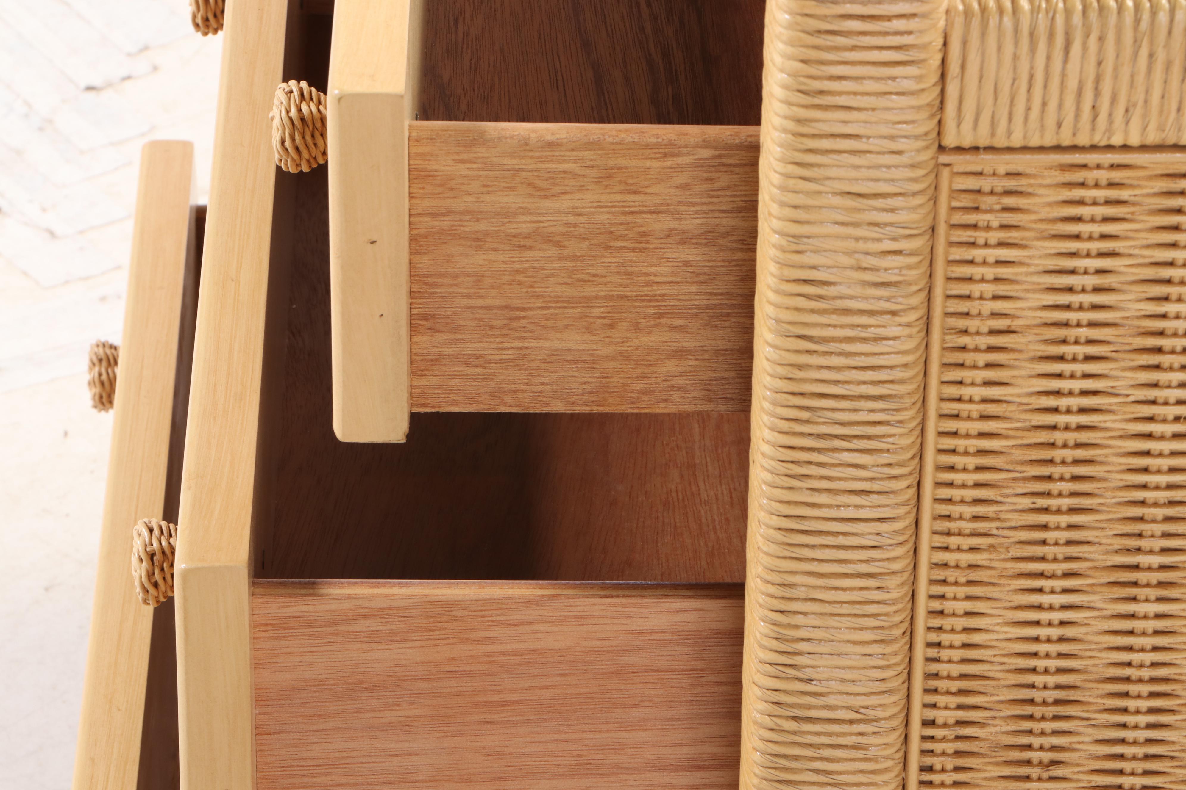 Henry Link for Lexington Wicker Three-Drawer Étagère, Late 20th Century