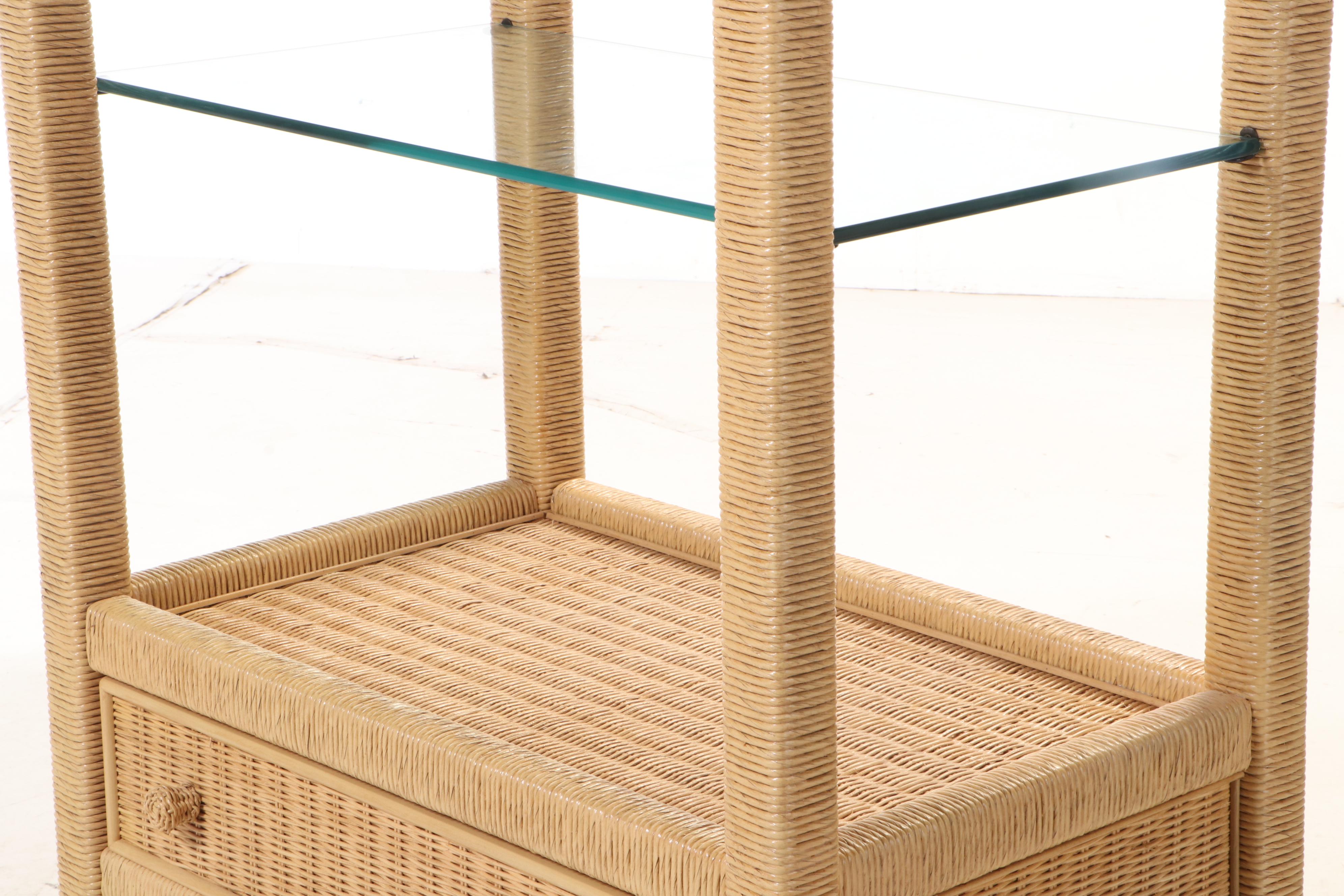 Henry Link for Lexington Wicker Three-Drawer Étagère, Late 20th Century