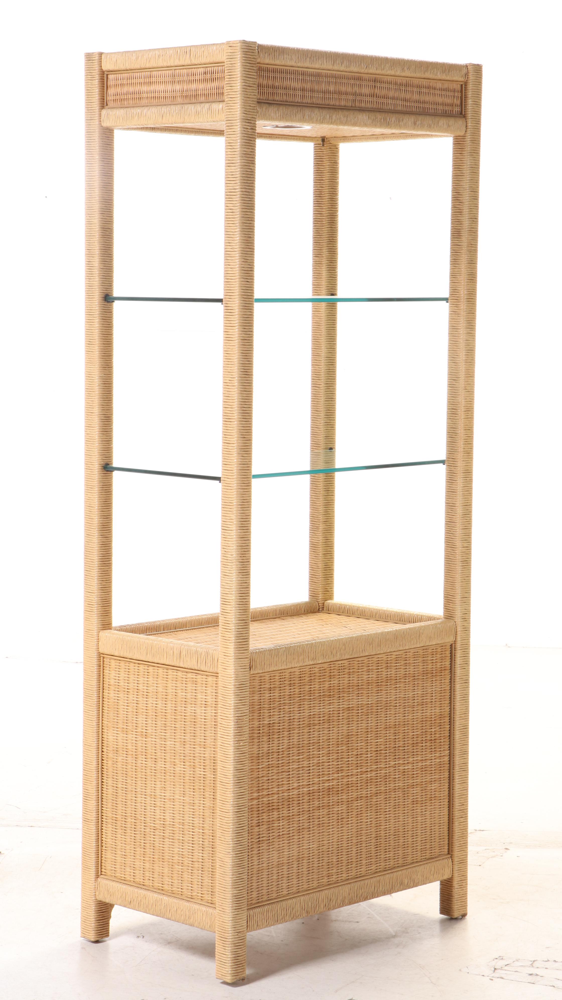 Henry Link for Lexington Wicker Three-Drawer Étagère, Late 20th Century