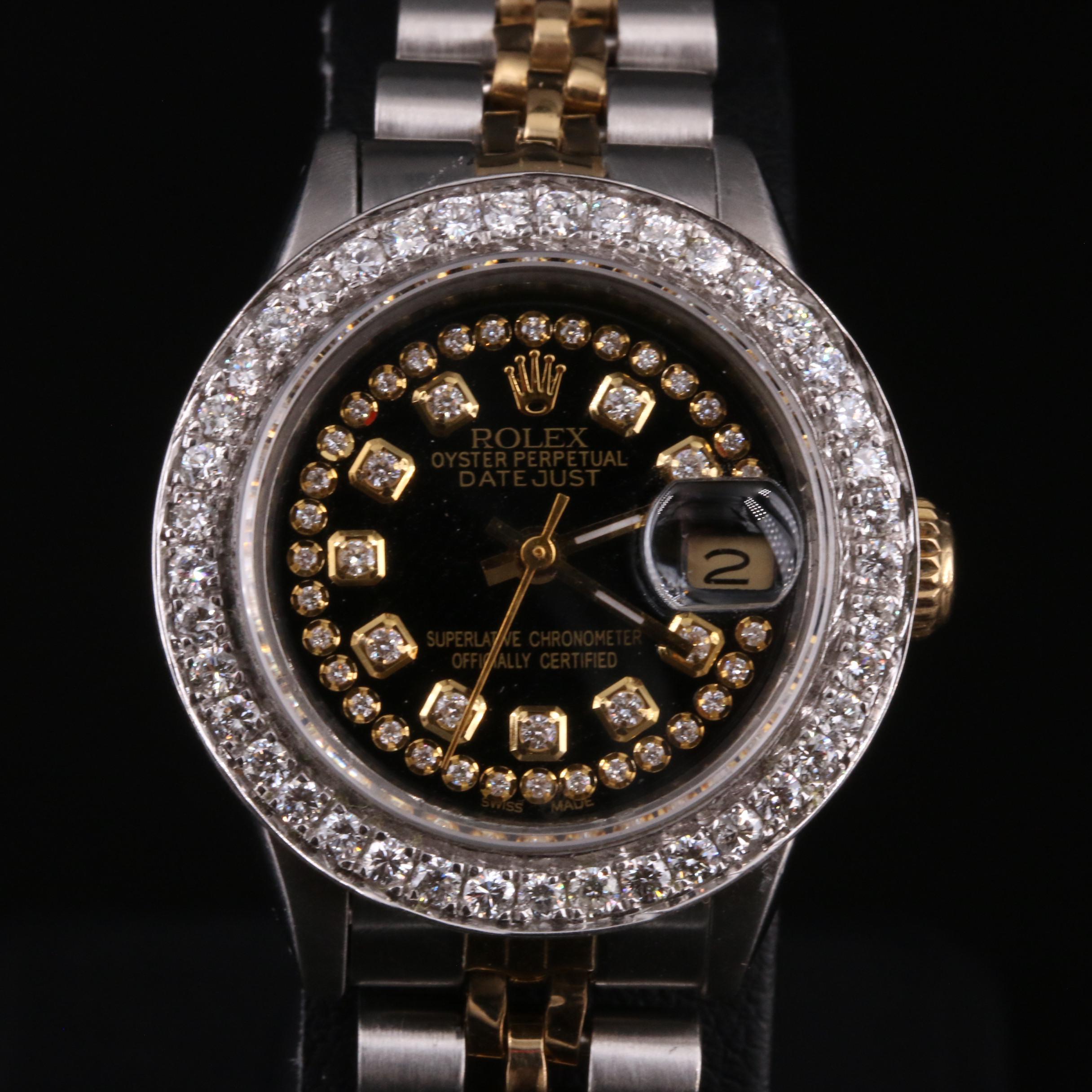 1983 Rolex "Datejust" 1.14 CTW Diamond Dial and Bezel Watch