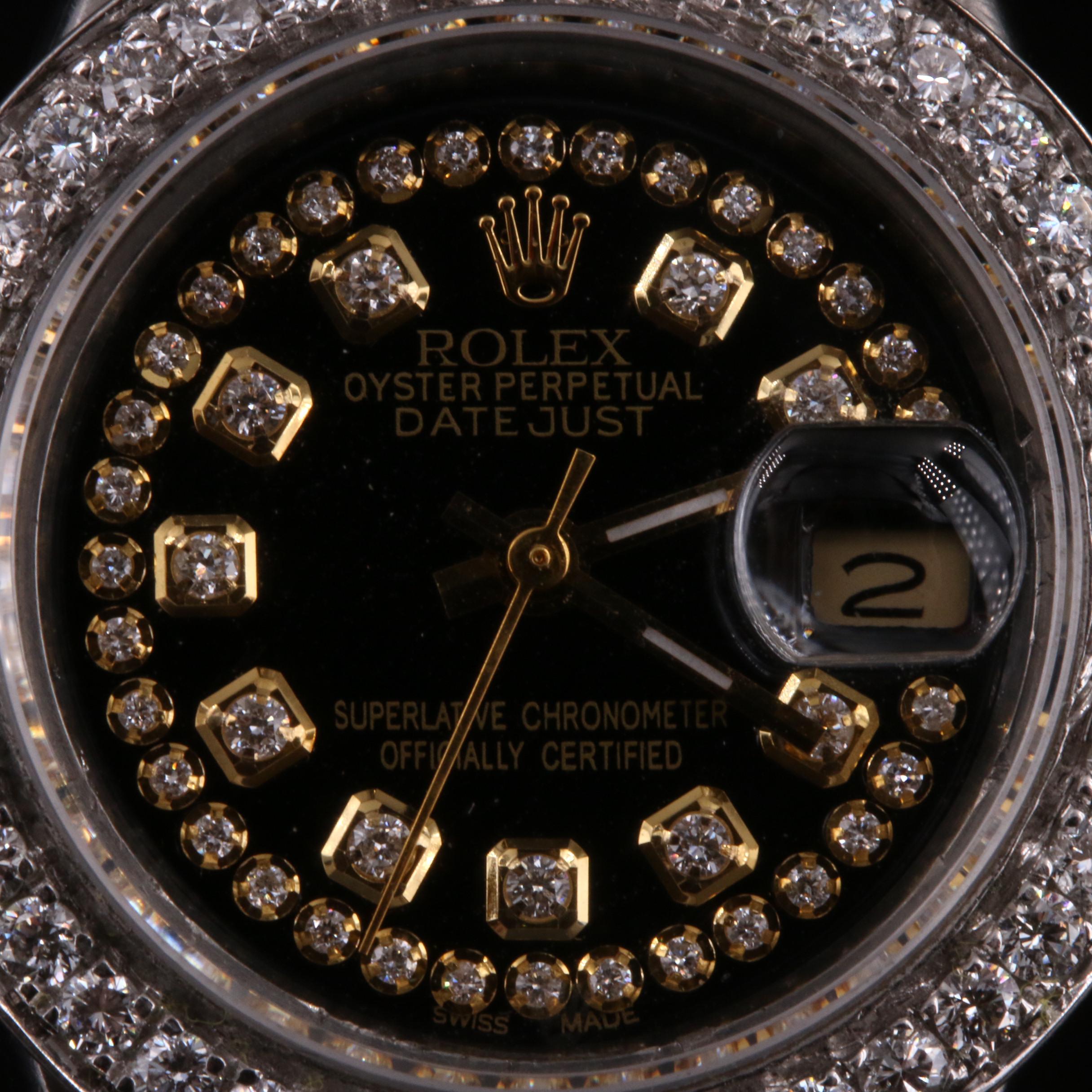 1983 Rolex "Datejust" 1.14 CTW Diamond Dial and Bezel Watch