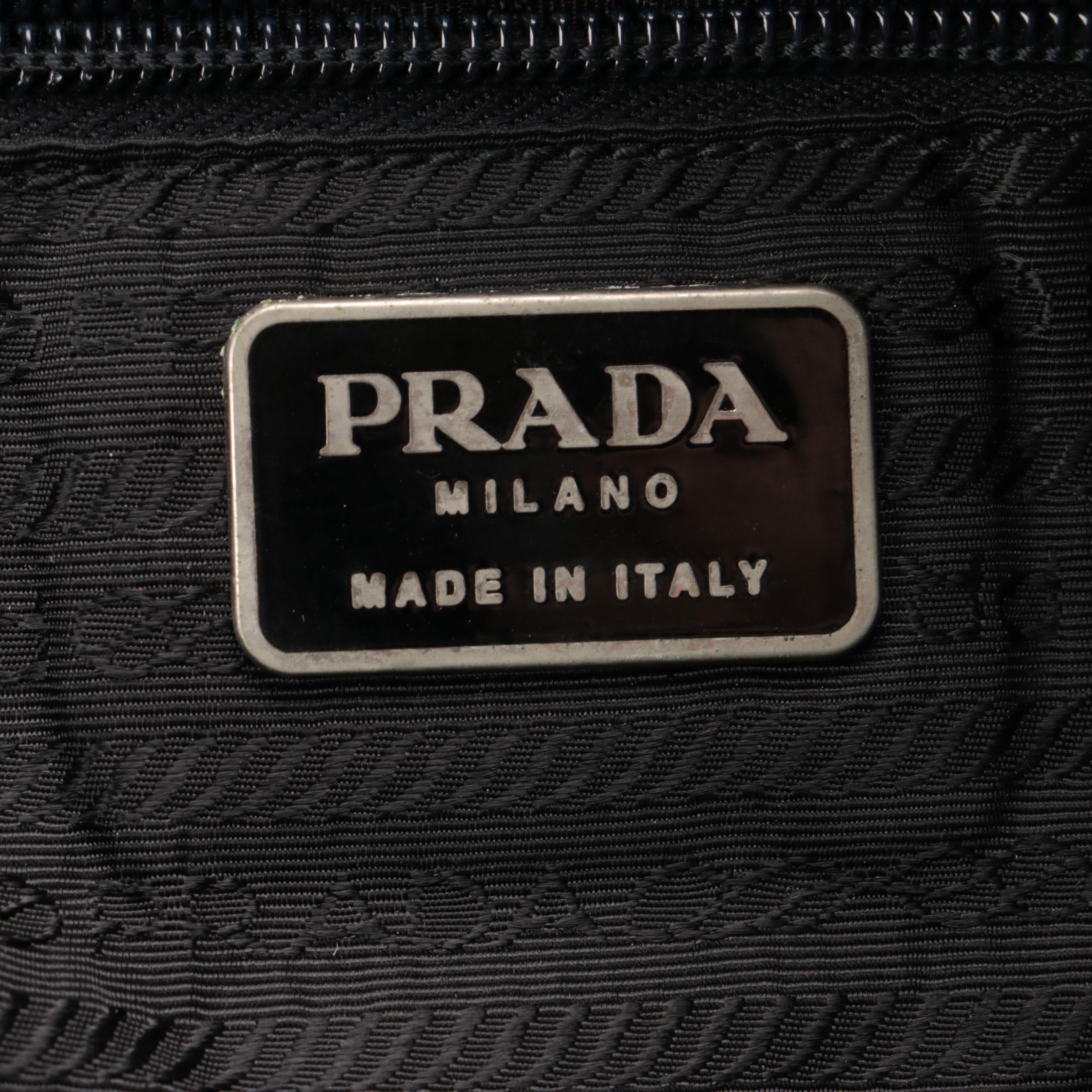 Prada Zip Satchel in Black Tessuto Nylon and Leather