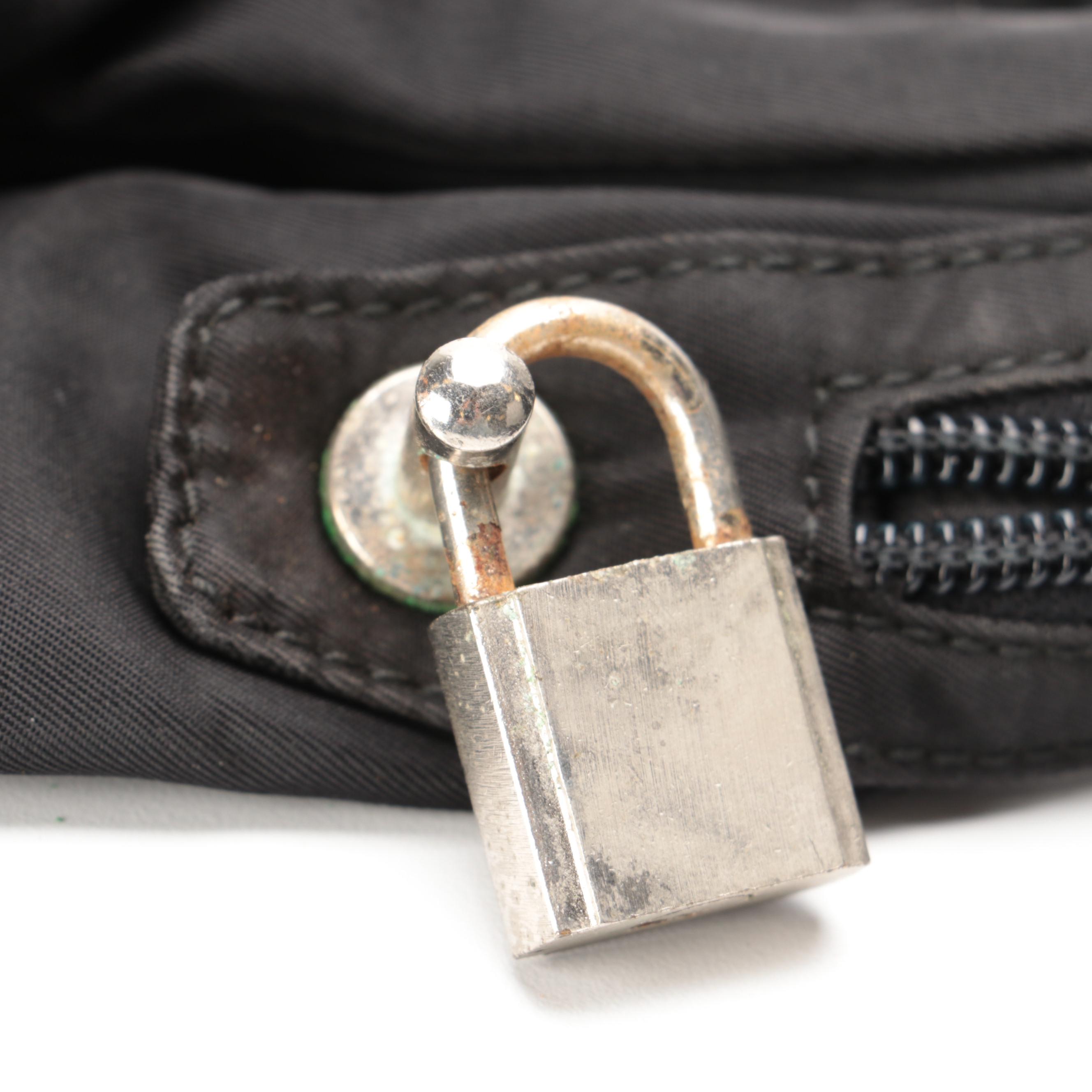 Prada Zip Satchel in Black Tessuto Nylon and Leather