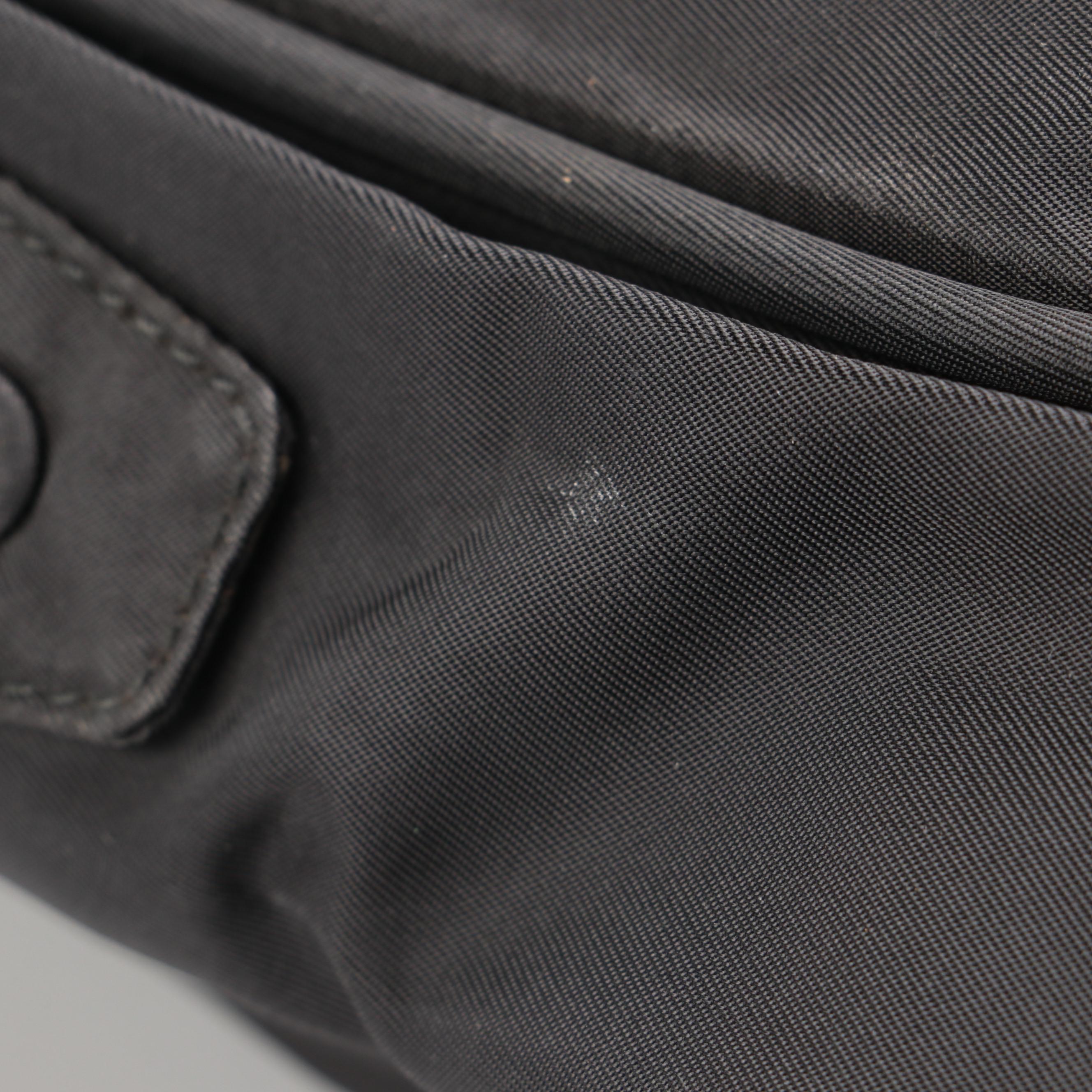 Prada Zip Satchel in Black Tessuto Nylon and Leather