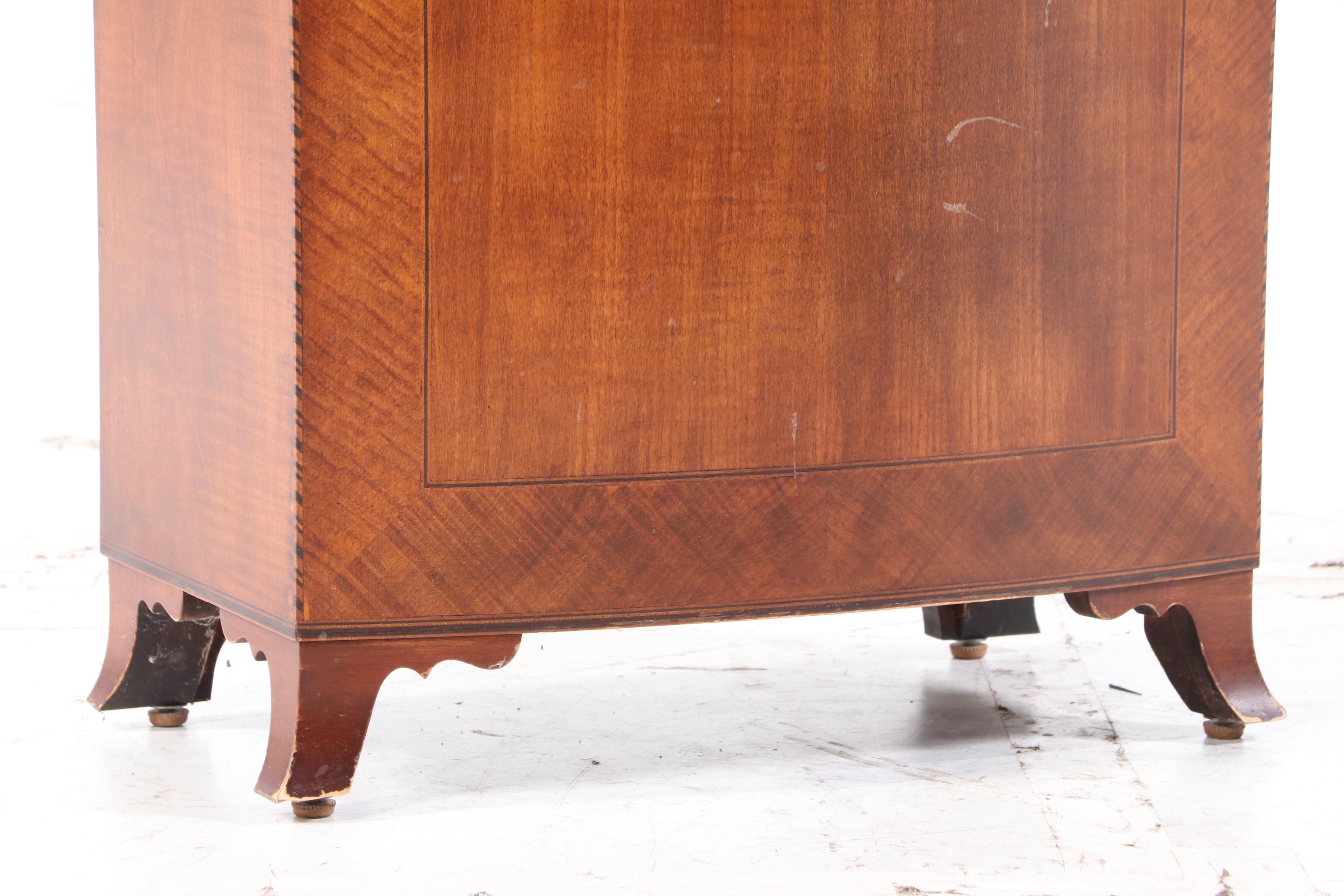 Henry Ford Museum "Jacob Eby" Federal Style Harewood & Marquetry Tall Case Clock