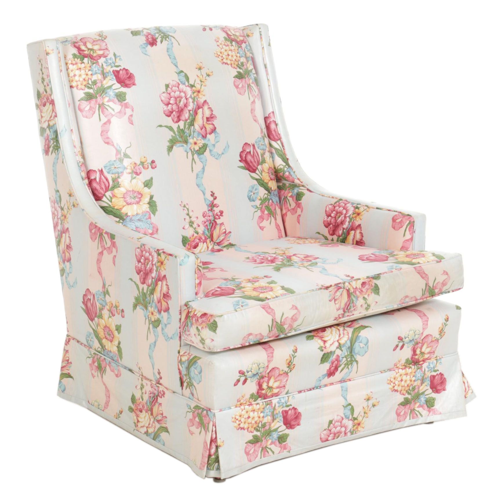 Chintz Upholstered Armchair, Mid to Late 20th Century