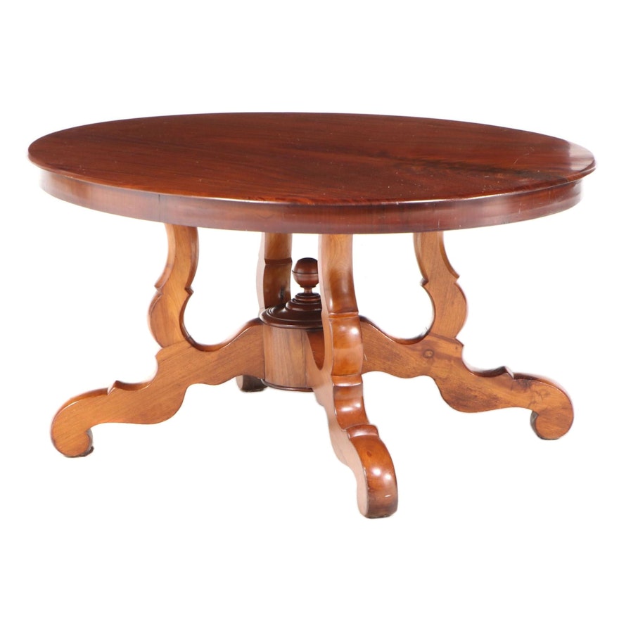 Louis Philippe Style Walnut Oval Dining Table