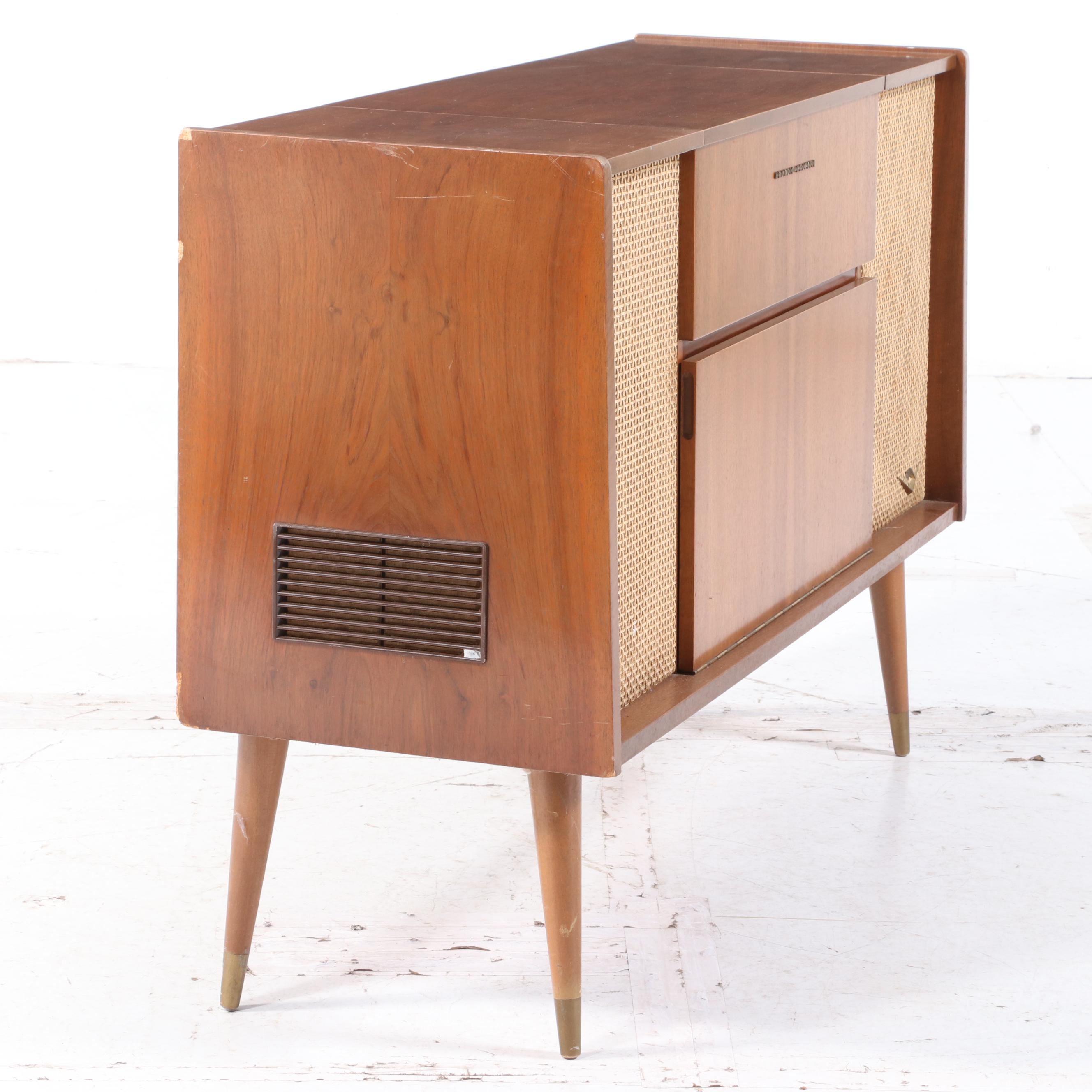 Grundig-Majestic Mid Century Modern Walnut Stereo Console, Model SO 121 PX