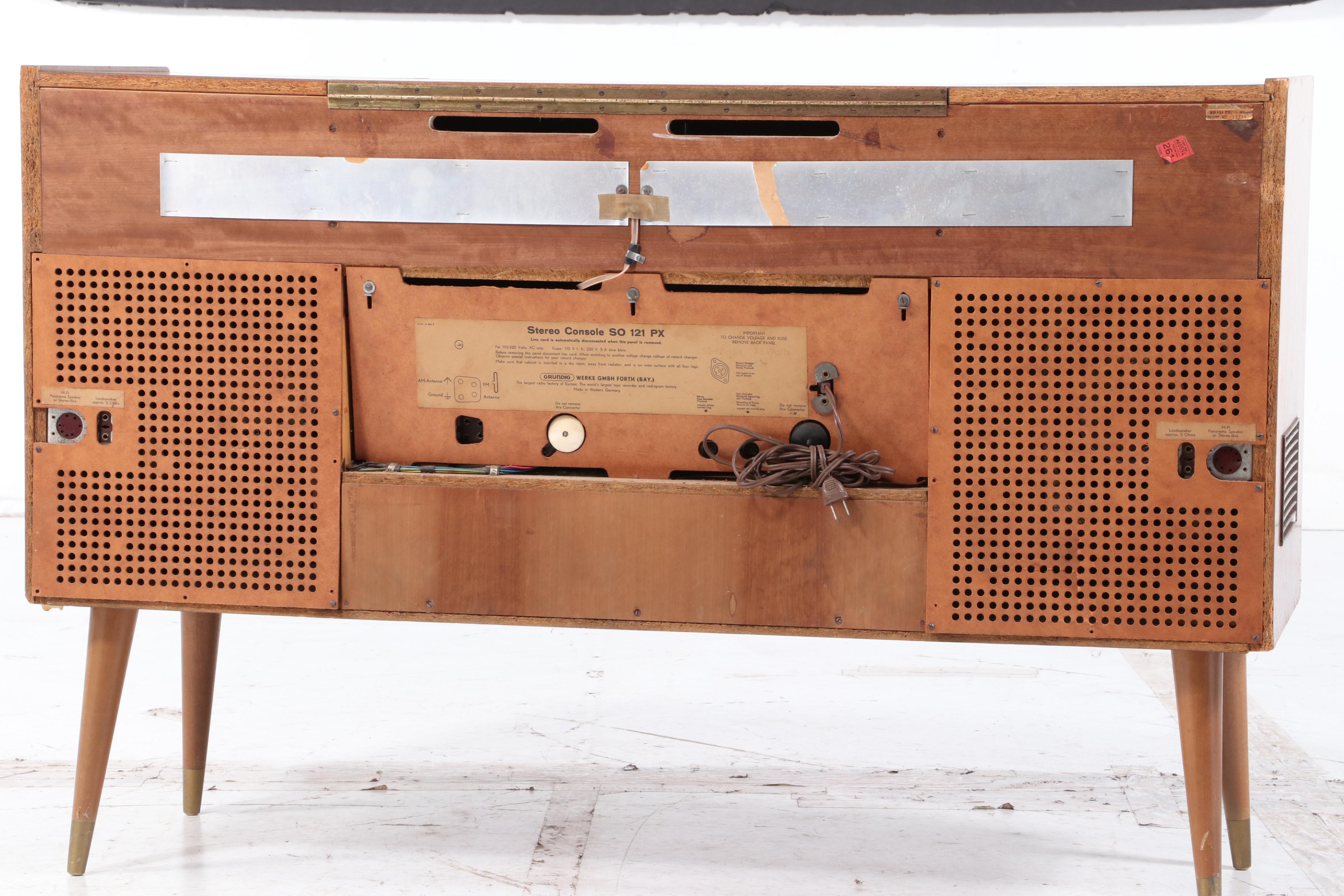 Grundig-Majestic Mid Century Modern Walnut Stereo Console, Model SO 121 PX