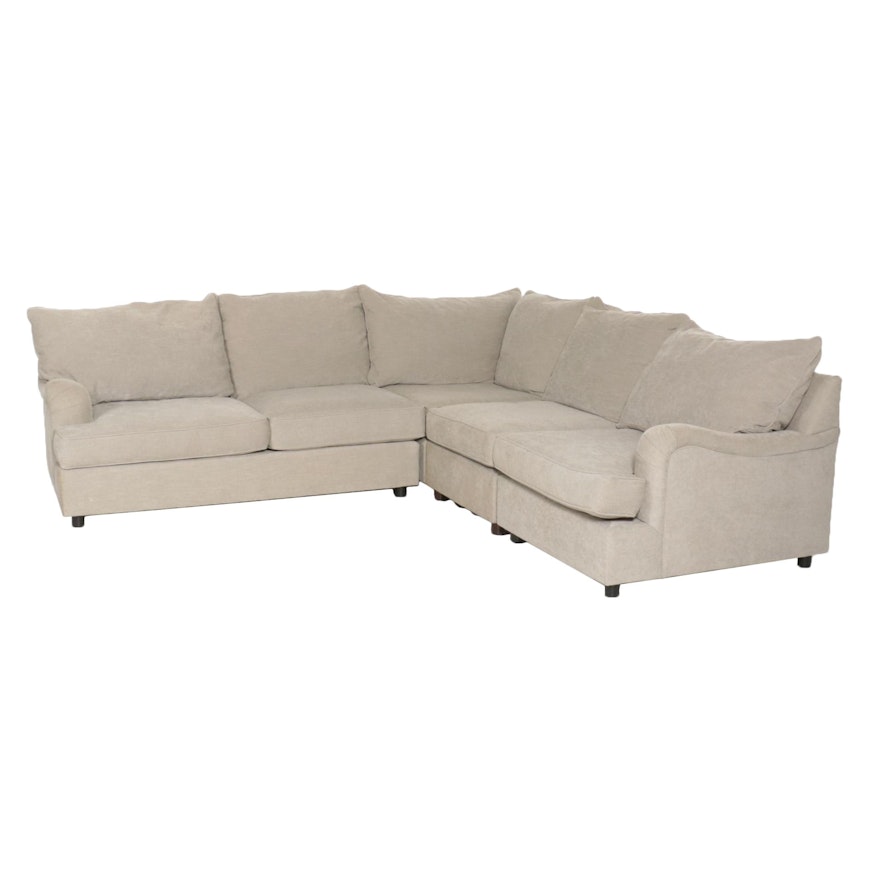 Pottery Barn Four-Piece Upholstered Sectional Sofa