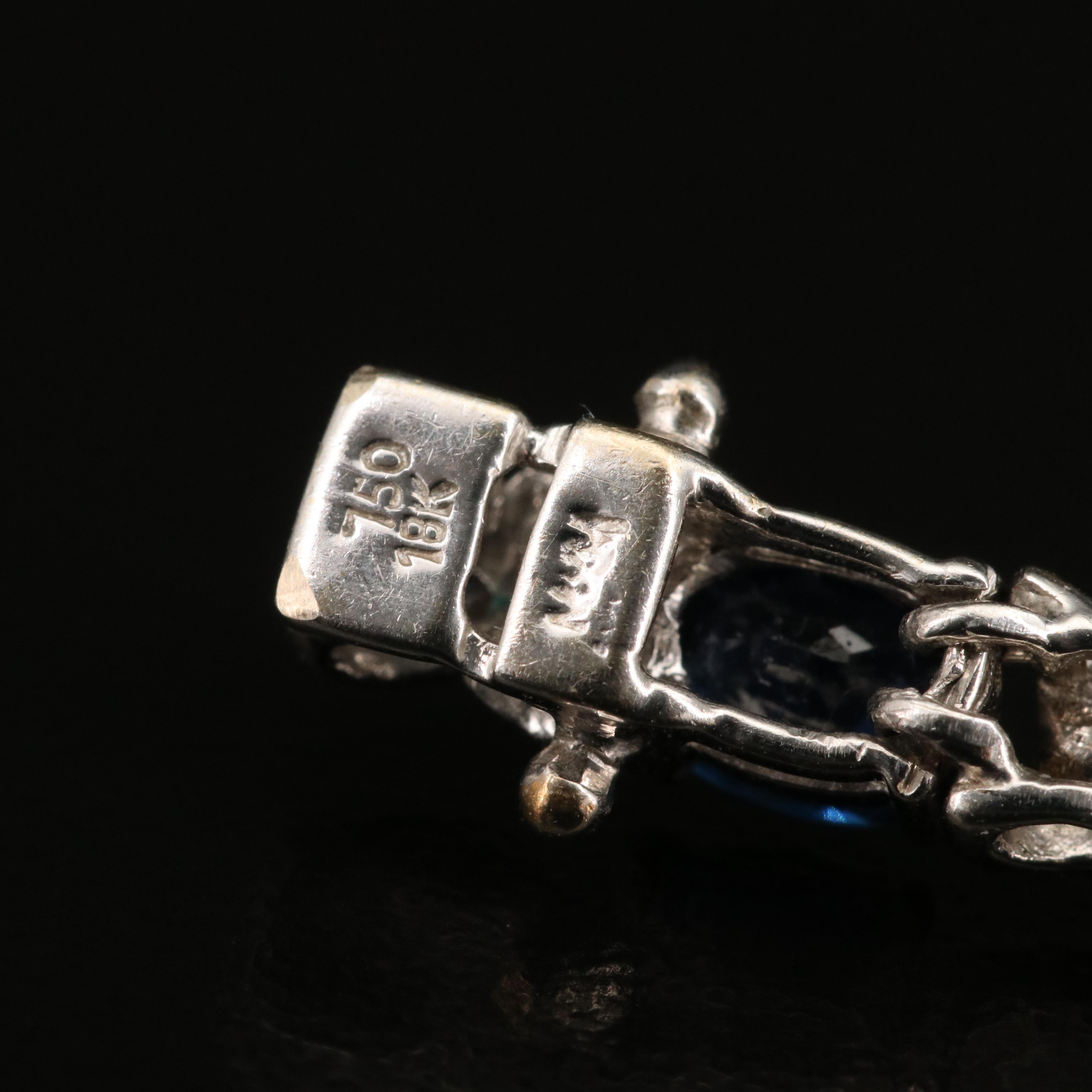 18K Sapphire and Diamond Cross Link Bracelet