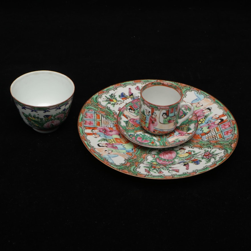 Chinese Rose Medallion Plate, and Other Tableware