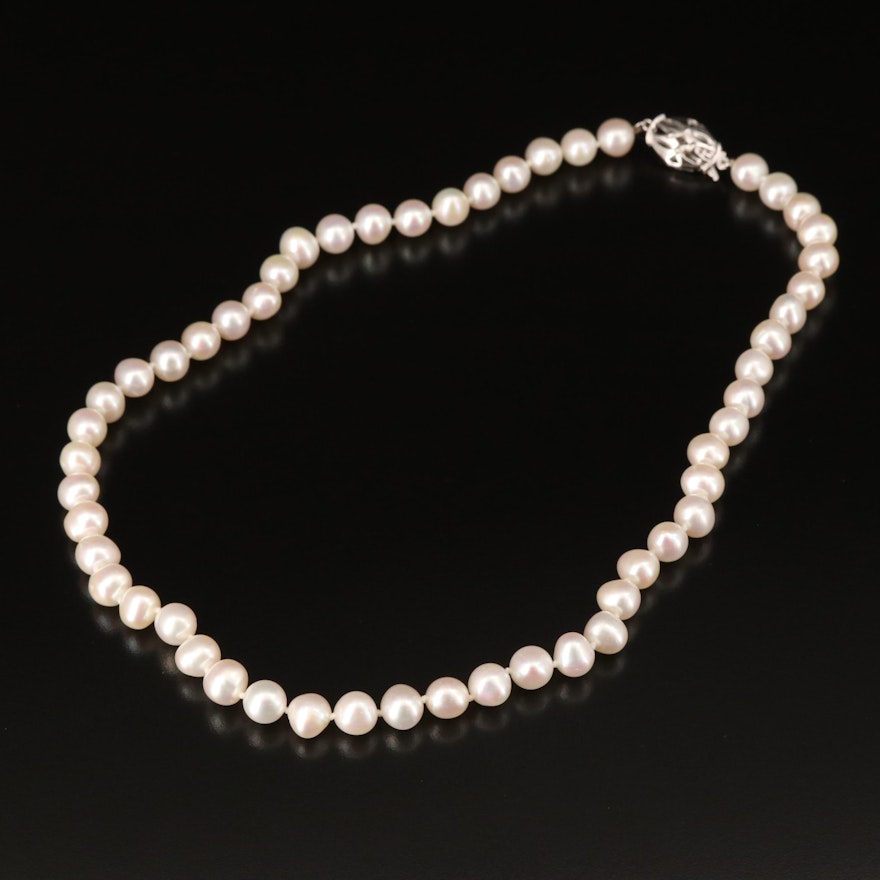 Pearl Necklace with 14K Clasp