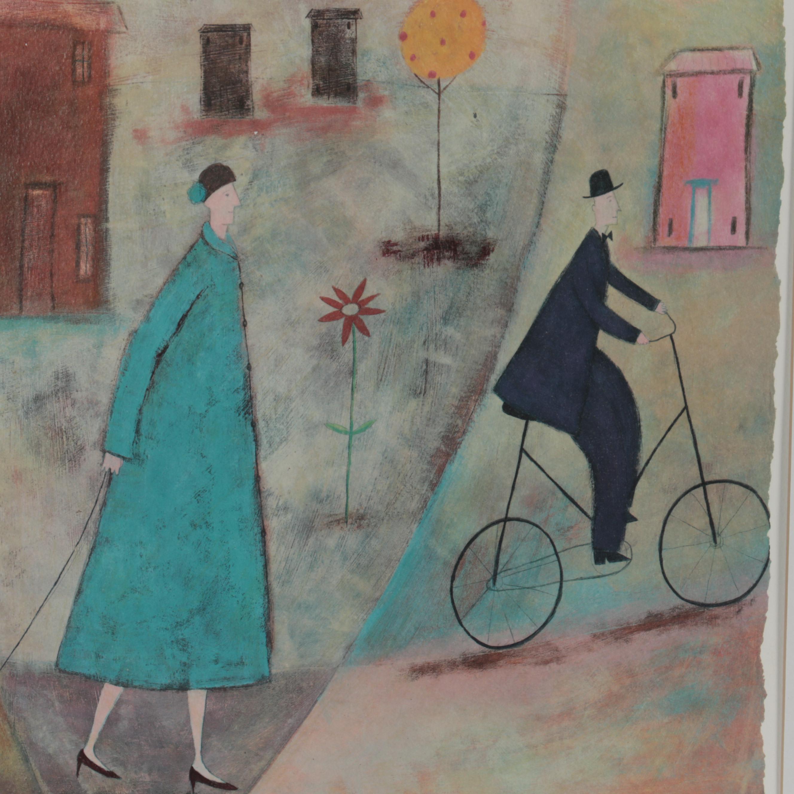 Paula McArdle Giclée "Walking the Dog"