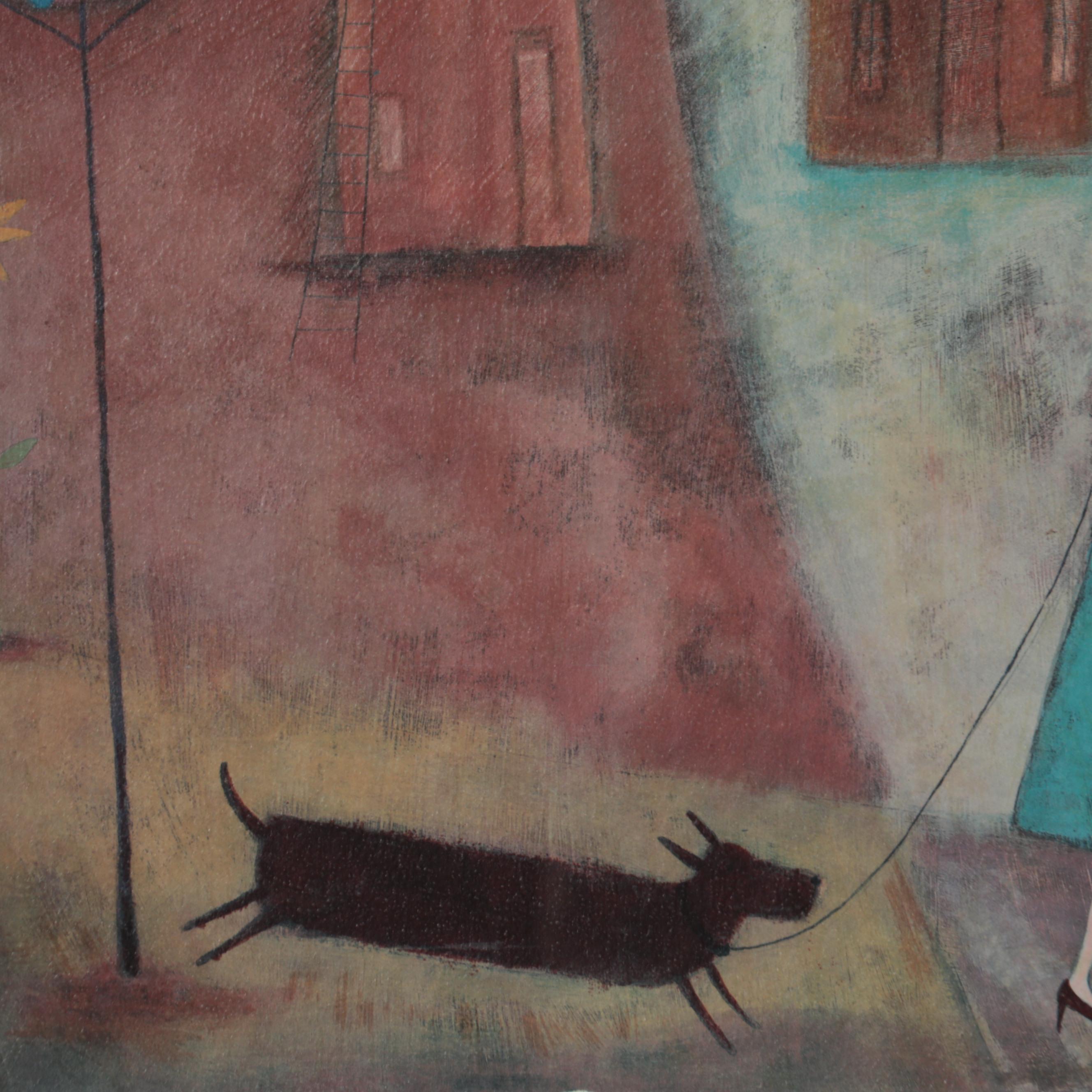 Paula McArdle Giclée "Walking the Dog"