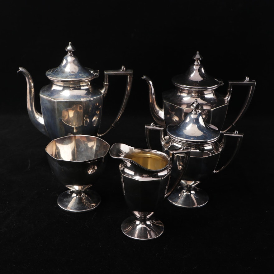 Georgian Style Homan Silver Plate Tea Set, Early 20th Century