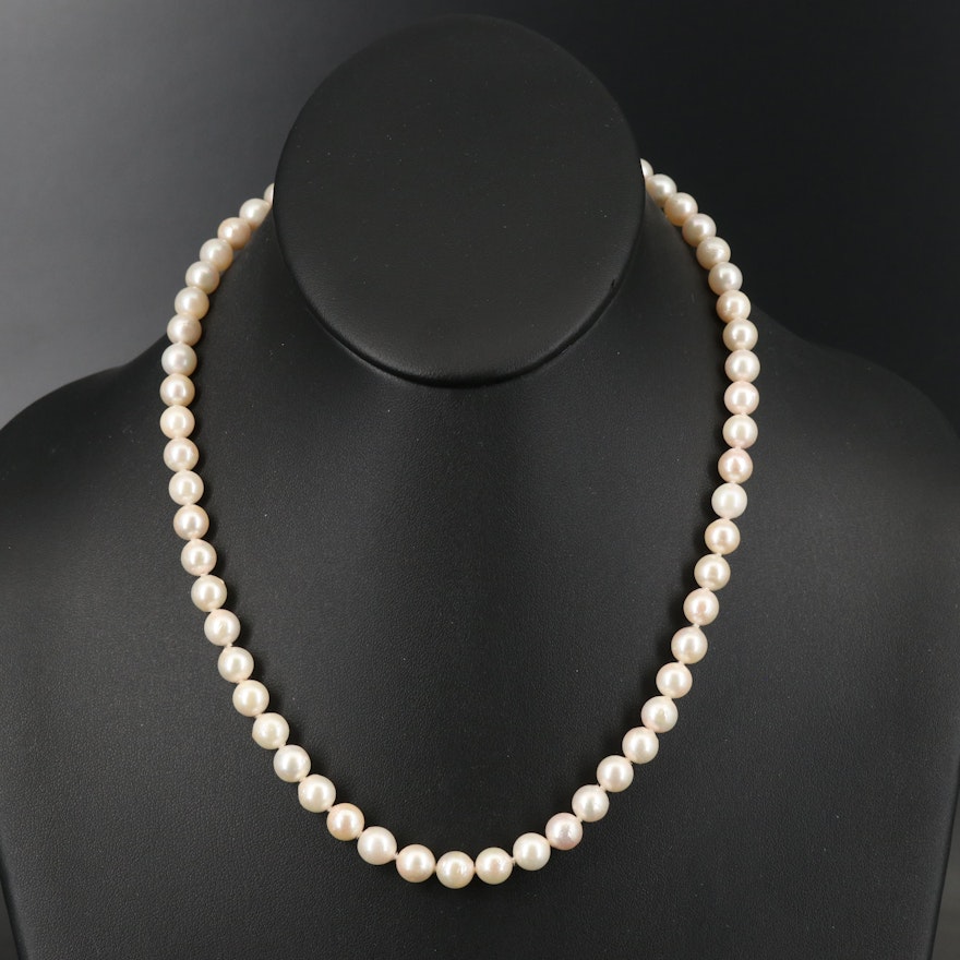 Pearl Necklace with 14K Clasp