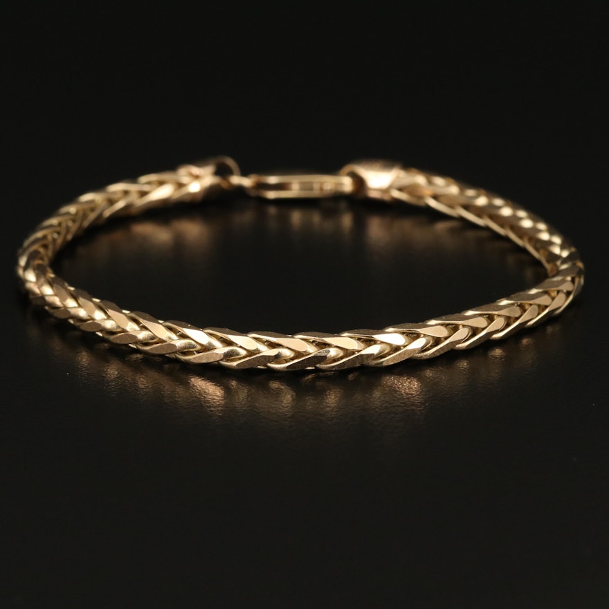 Italian 14K Wheat Chain Bracelet