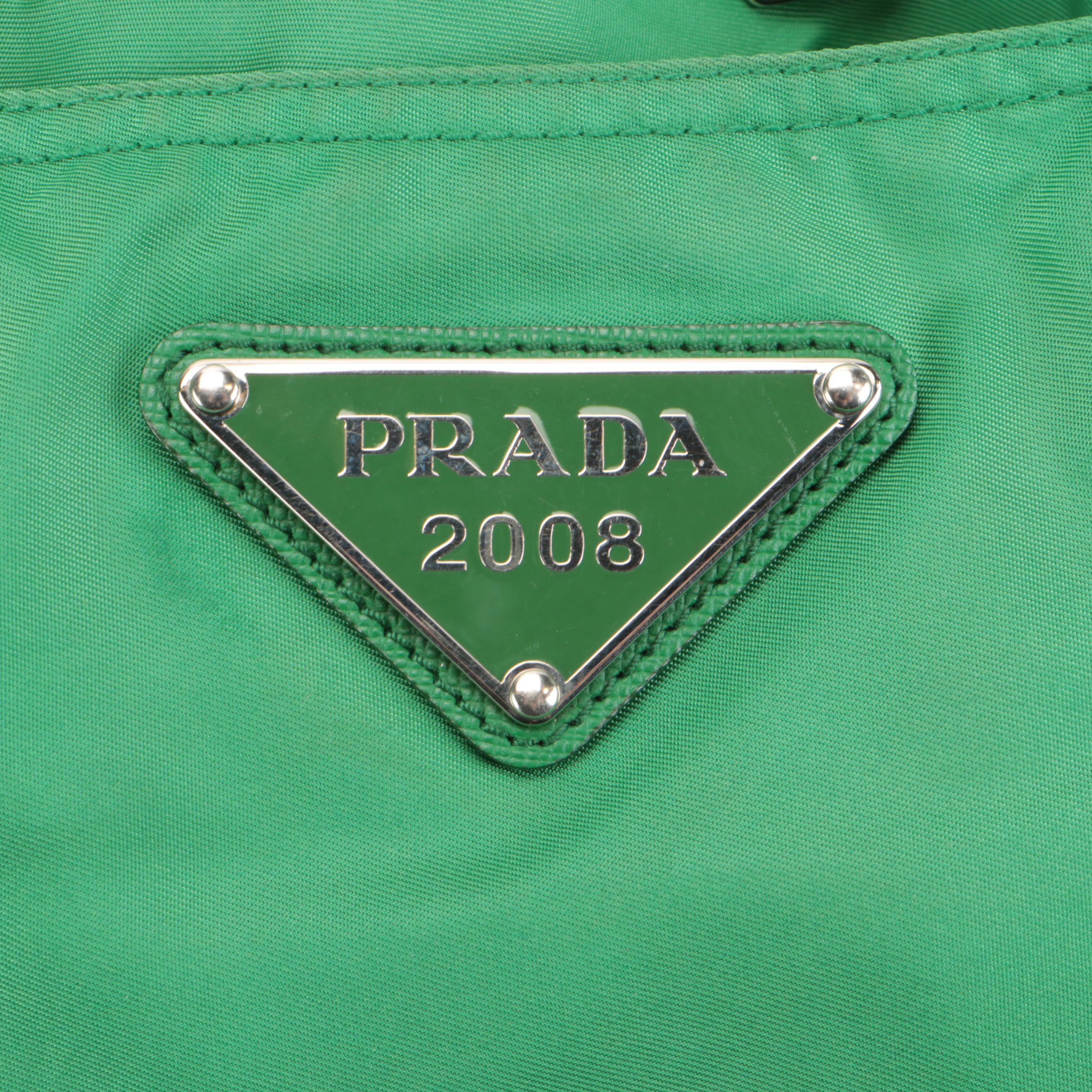 Prada 2008 Summer Olympics Teddy Bear Green Tessuto Nylon Tote