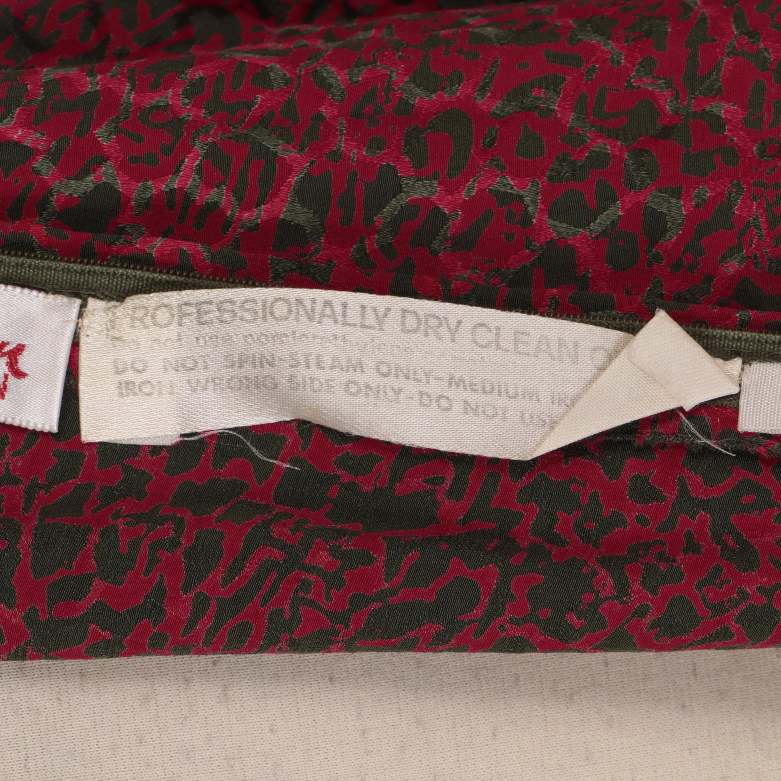 Elizabeth Arden Abstract Print Silk Jacquard Blouse