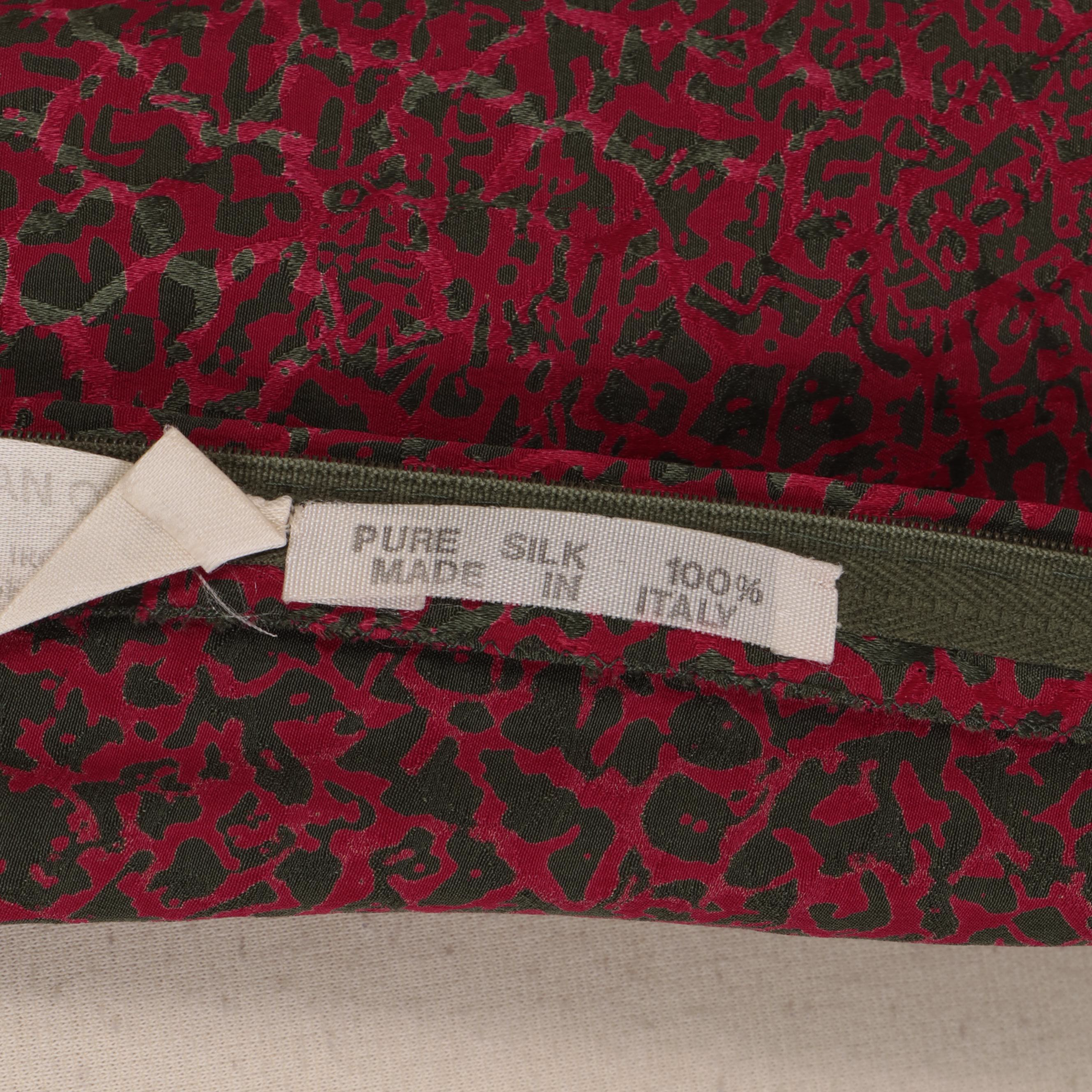 Elizabeth Arden Abstract Print Silk Jacquard Blouse