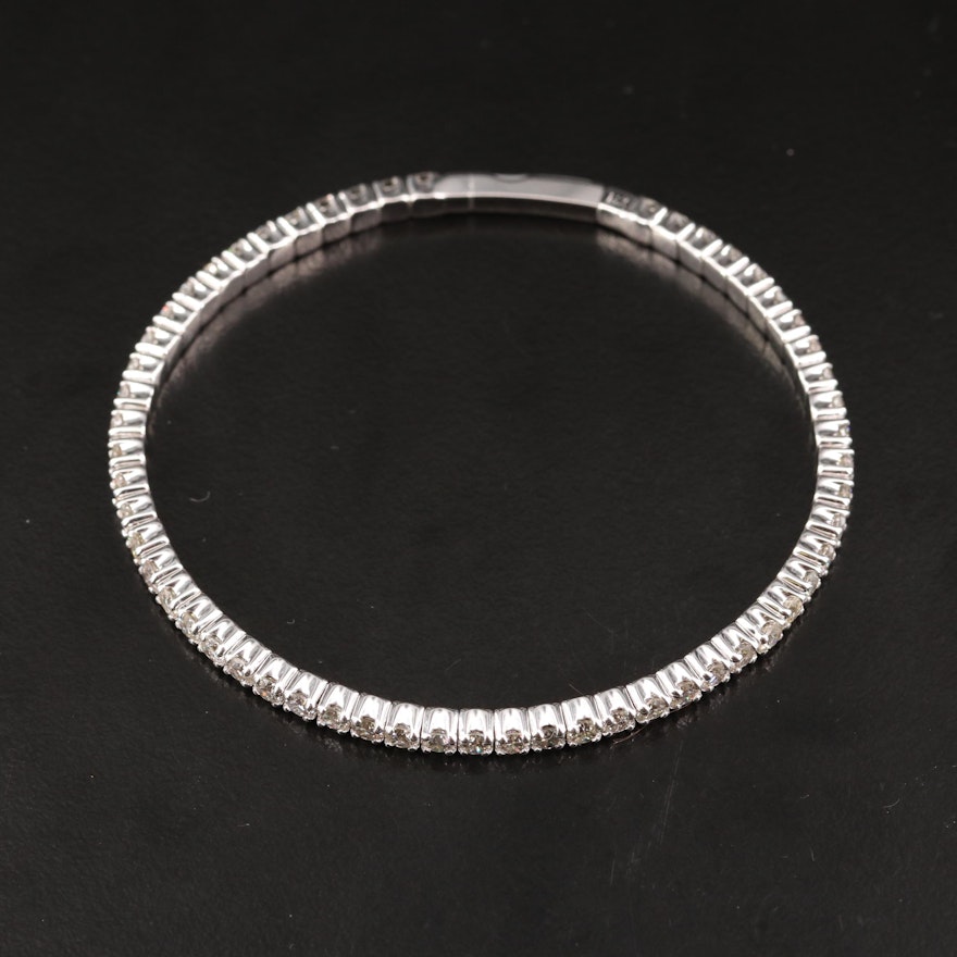 14K Semi-Flexible 4.02 CTW Diamond Bangle