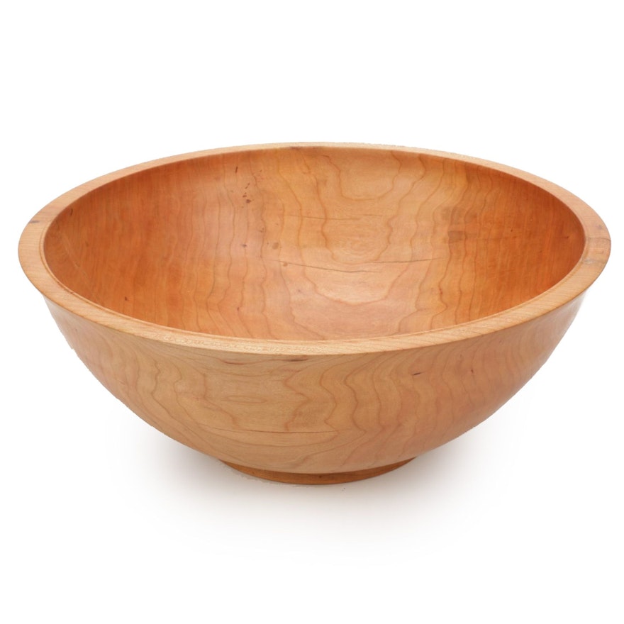 Jim Eliopulos Turned Cherry Wood Handcrafted Bowl