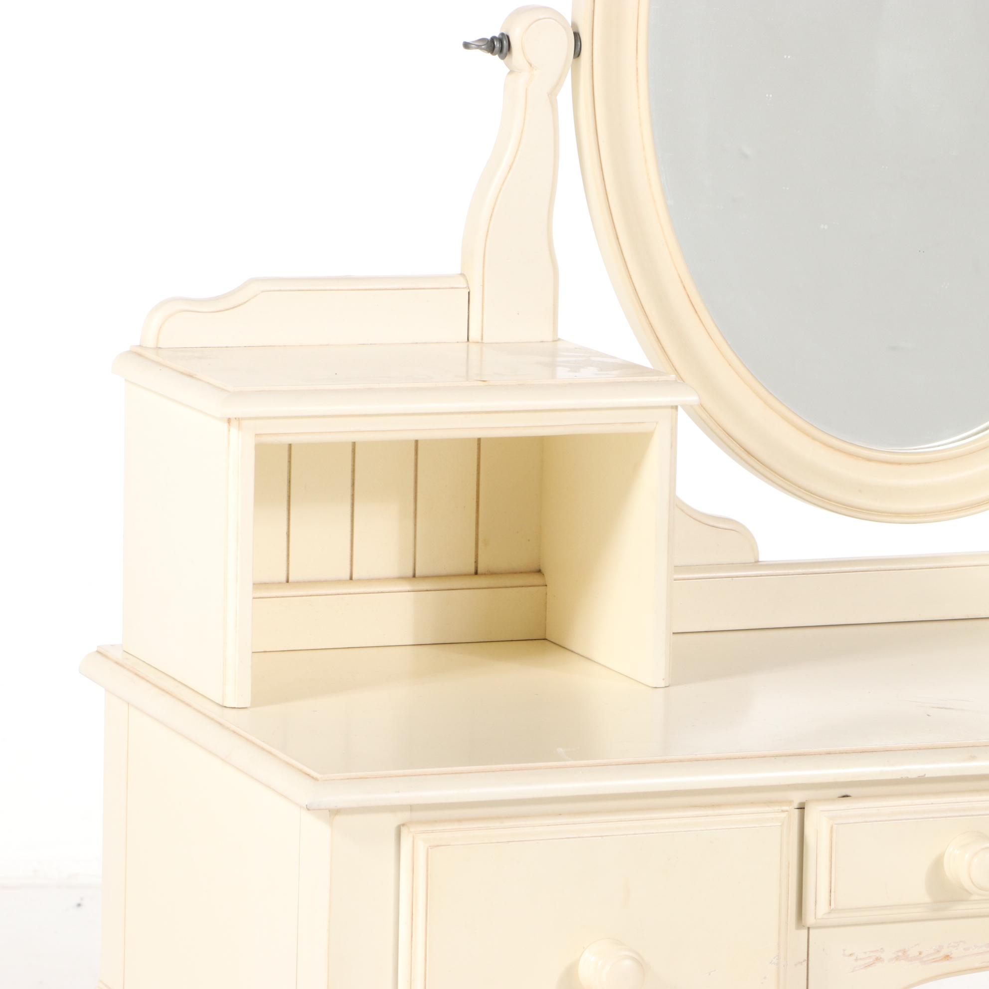 Ethan Allen "Chloe" Cream-Painted Vanity Table