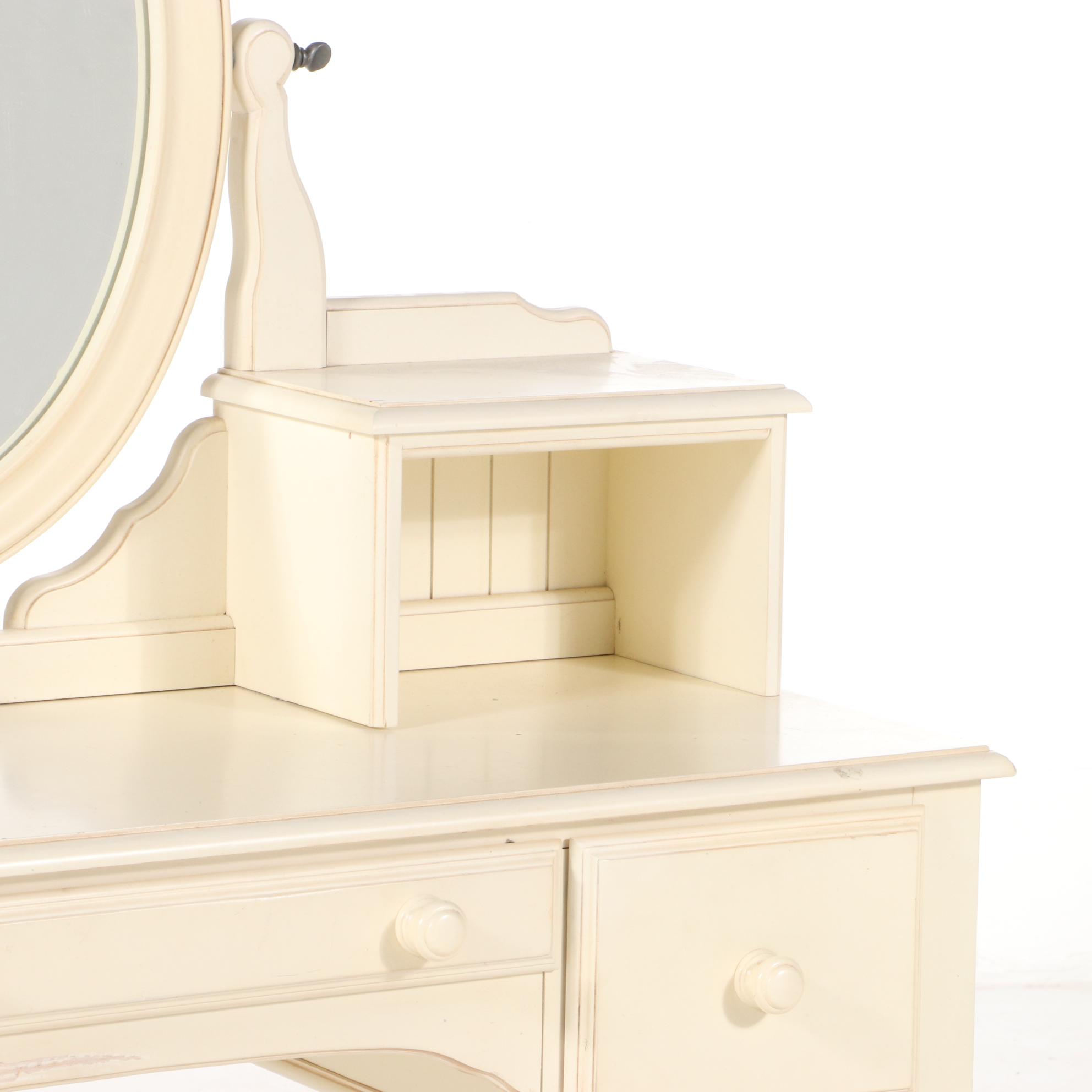 Ethan Allen "Chloe" Cream-Painted Vanity Table