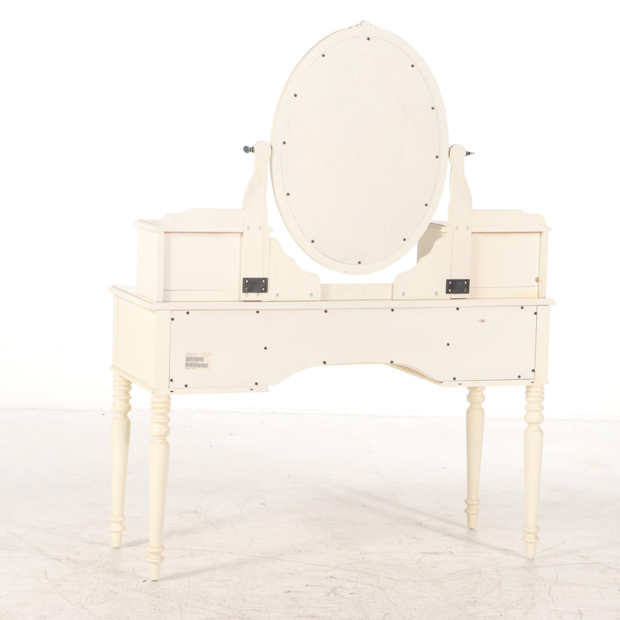 Ethan Allen "Chloe" Cream-Painted Vanity Table