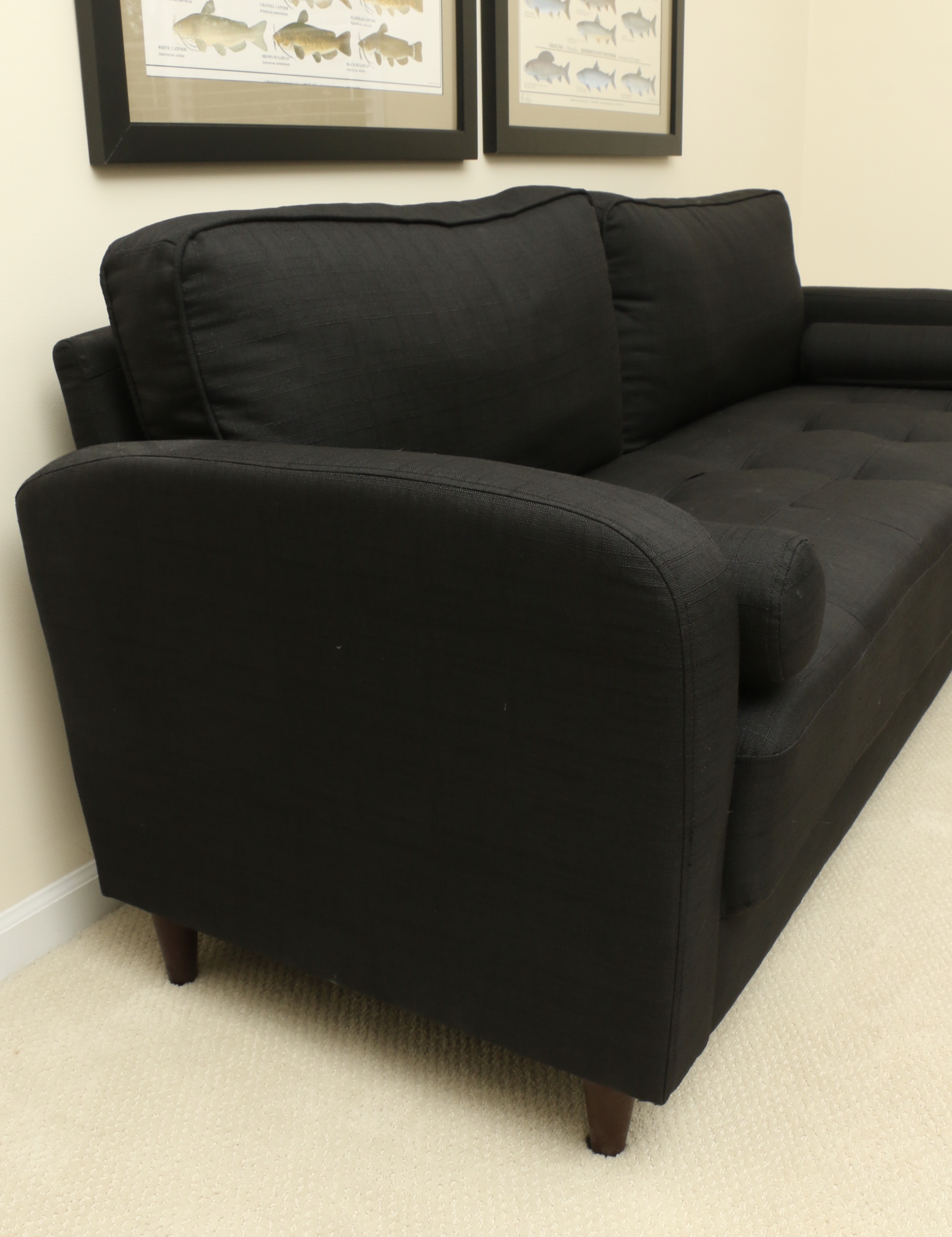 IKEA Tufted Blue-Black Two-Seat Sofa