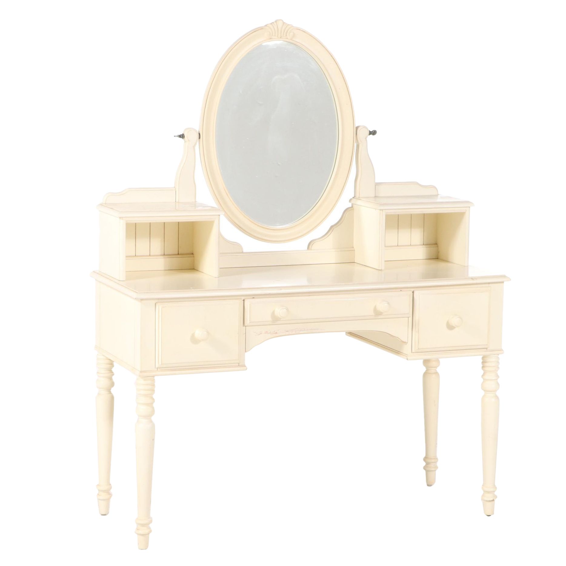 Ethan Allen "Chloe" Cream-Painted Vanity Table