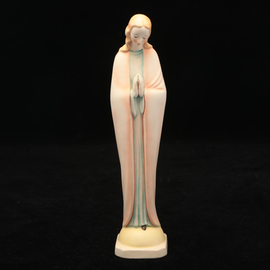 Goebel Ceramic Virgin Mary Figurine, Mid to Late 20th Century