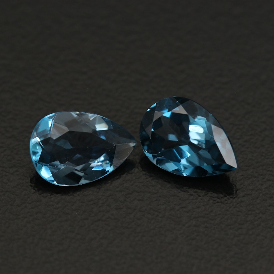 Matched Pair of Loose 4.16 CTW Faceted Topazes