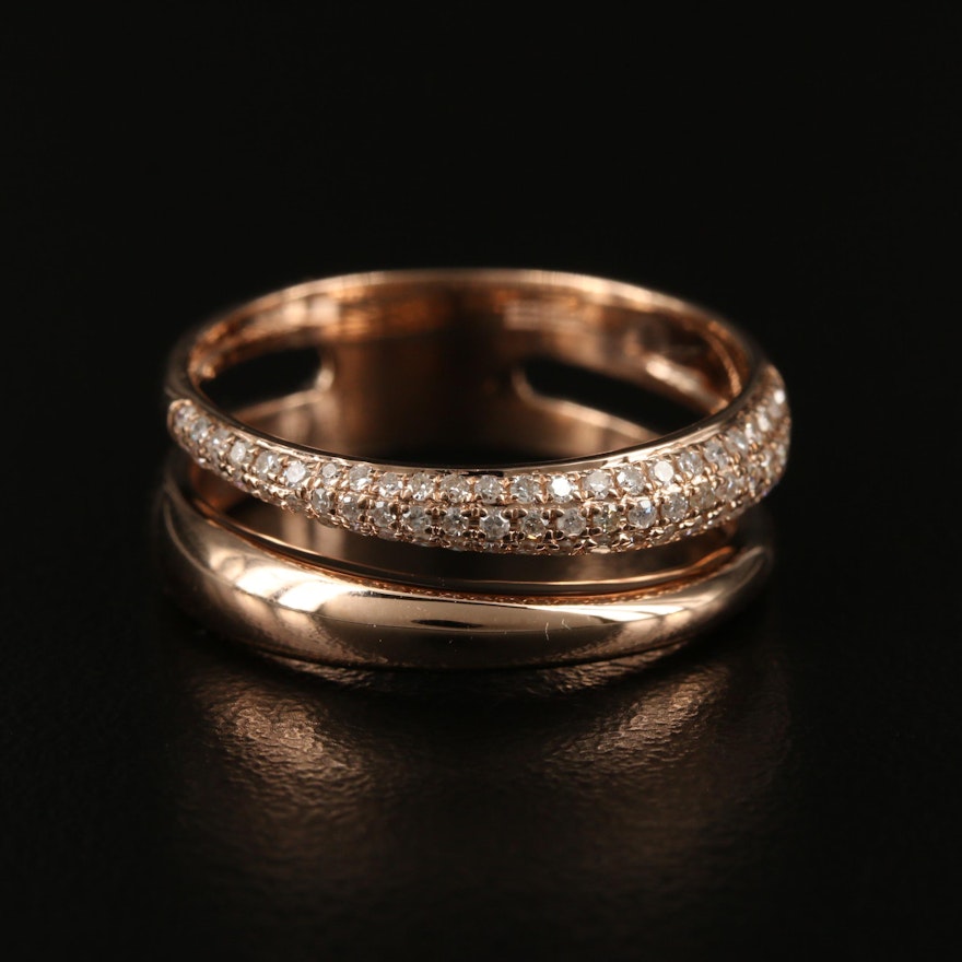 EFFY 14K ROSE GOLD DIAMOND RING